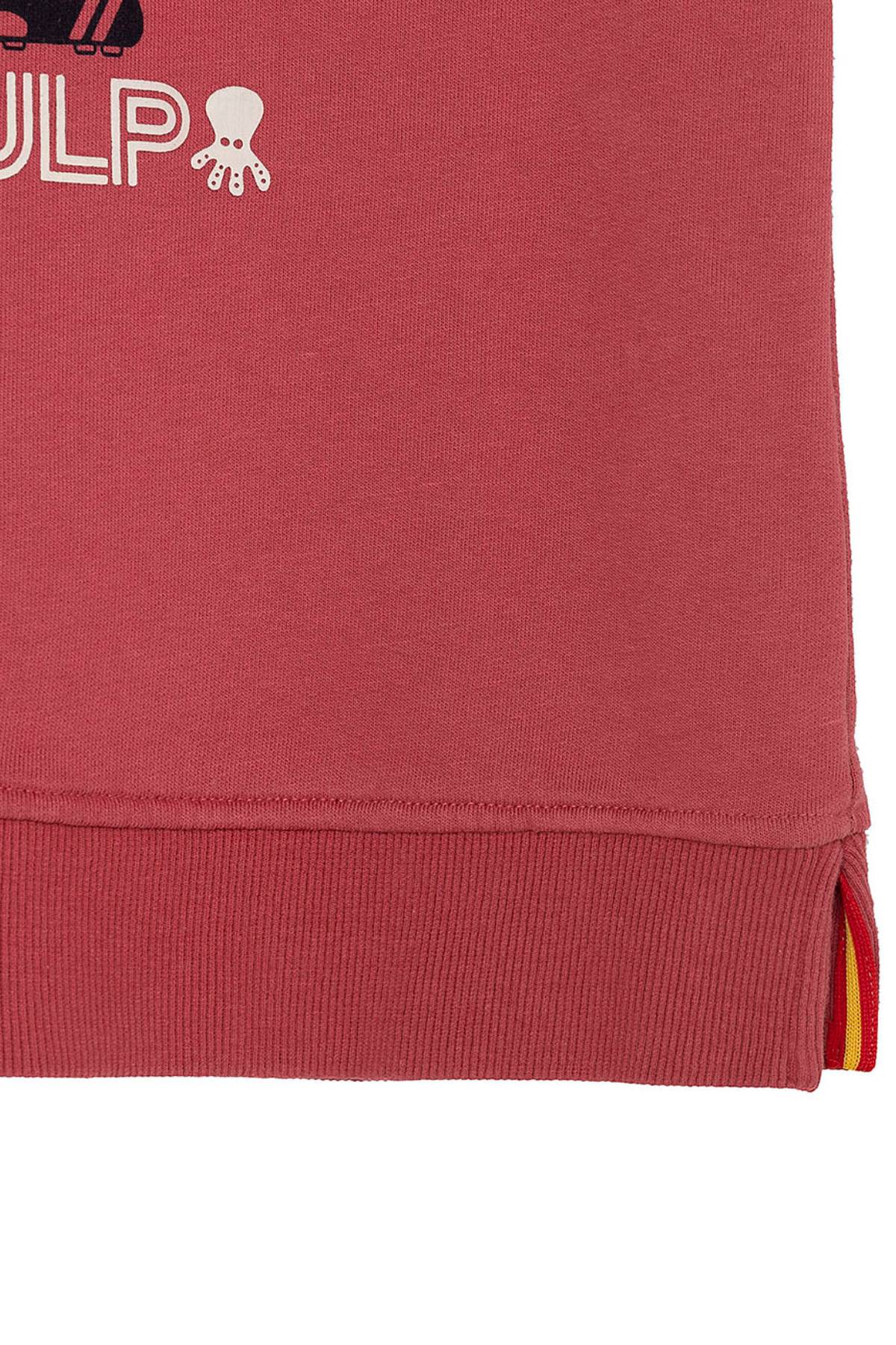 SUDADERA NIÑO ESTAMPADO SILUETA CONTRASTE NARANJITO ROJO DELAVÉ