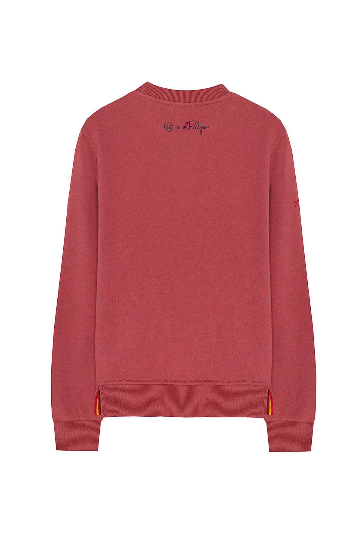 SUDADERA NIÑO ESTAMPADO SILUETA CONTRASTE NARANJITO ROJO DELAVÉ