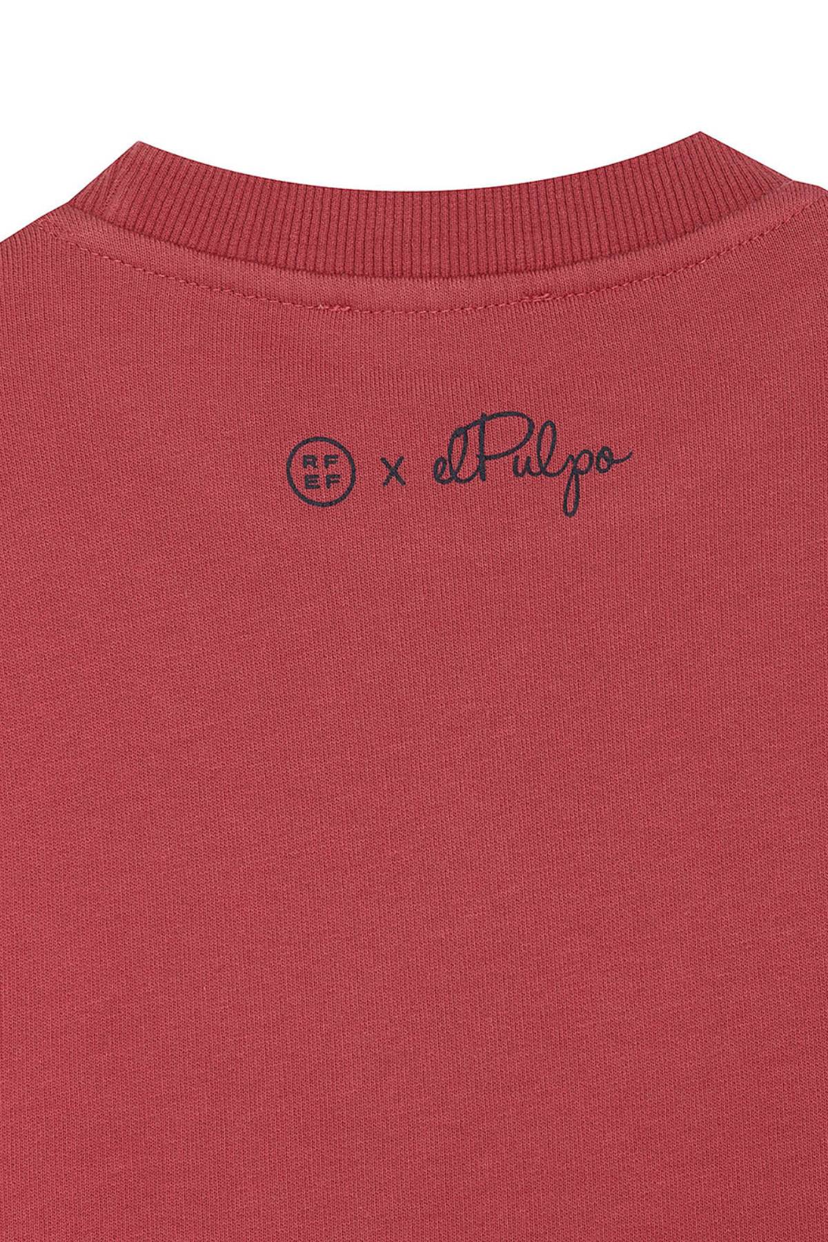 SUDADERA NIÑO ESTAMPADO SILUETA CONTRASTE NARANJITO ROJO DELAVÉ