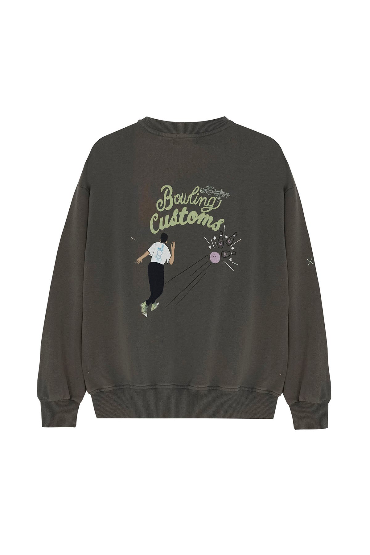 SWEATSHIRT COM ESTAMPA DE BOLICHE MASCULINO ANTRACITE PERSONALIZADO