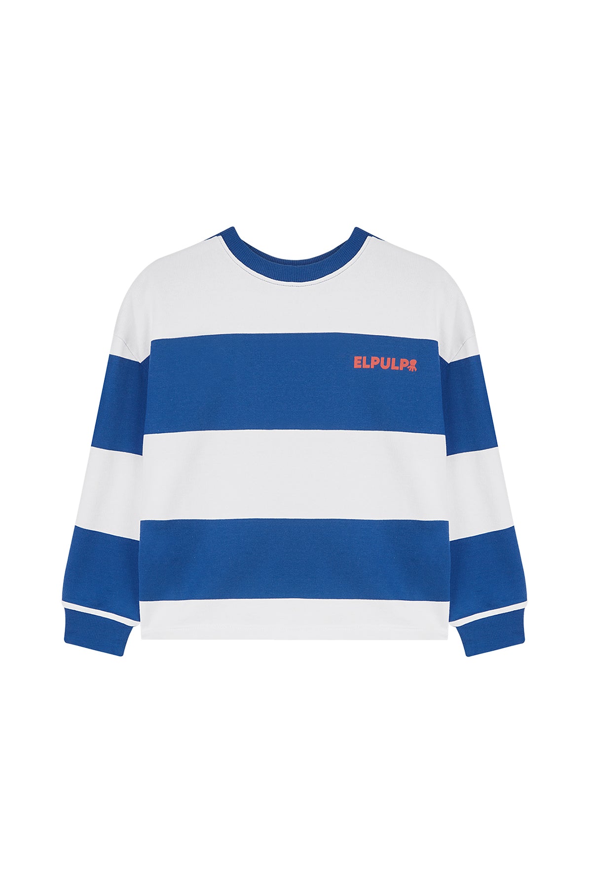SUDADERA NIÑO OVERSIZE RAYAS AZUL ELÉCTRICO