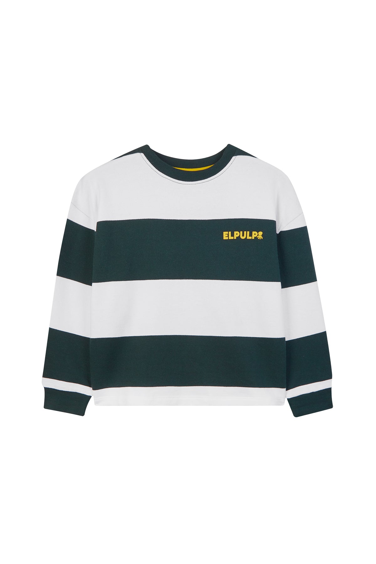 SUDADERA NIÑO OVERSIZE RAYAS VERDE BOTELLA