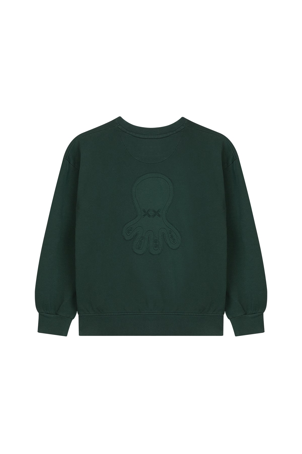 SWEATSHIRT MASCULINO COM LOGOTIPO EM TECIDO VERDE GARRAFA OVERSIZED