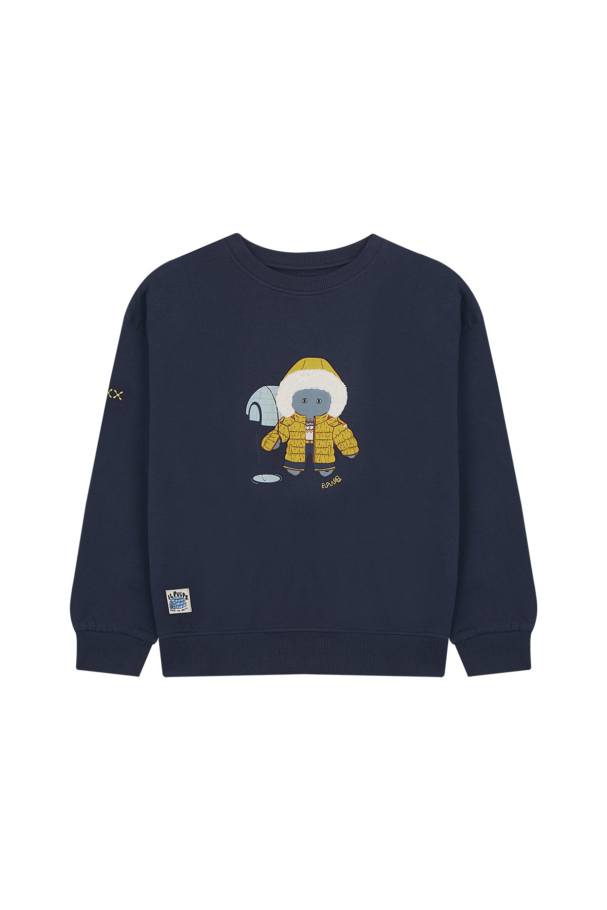 SUDADERA NIÑO OVERSIZE ELPULPO ESQUIMAL AZUL MARINO DELAVÉ