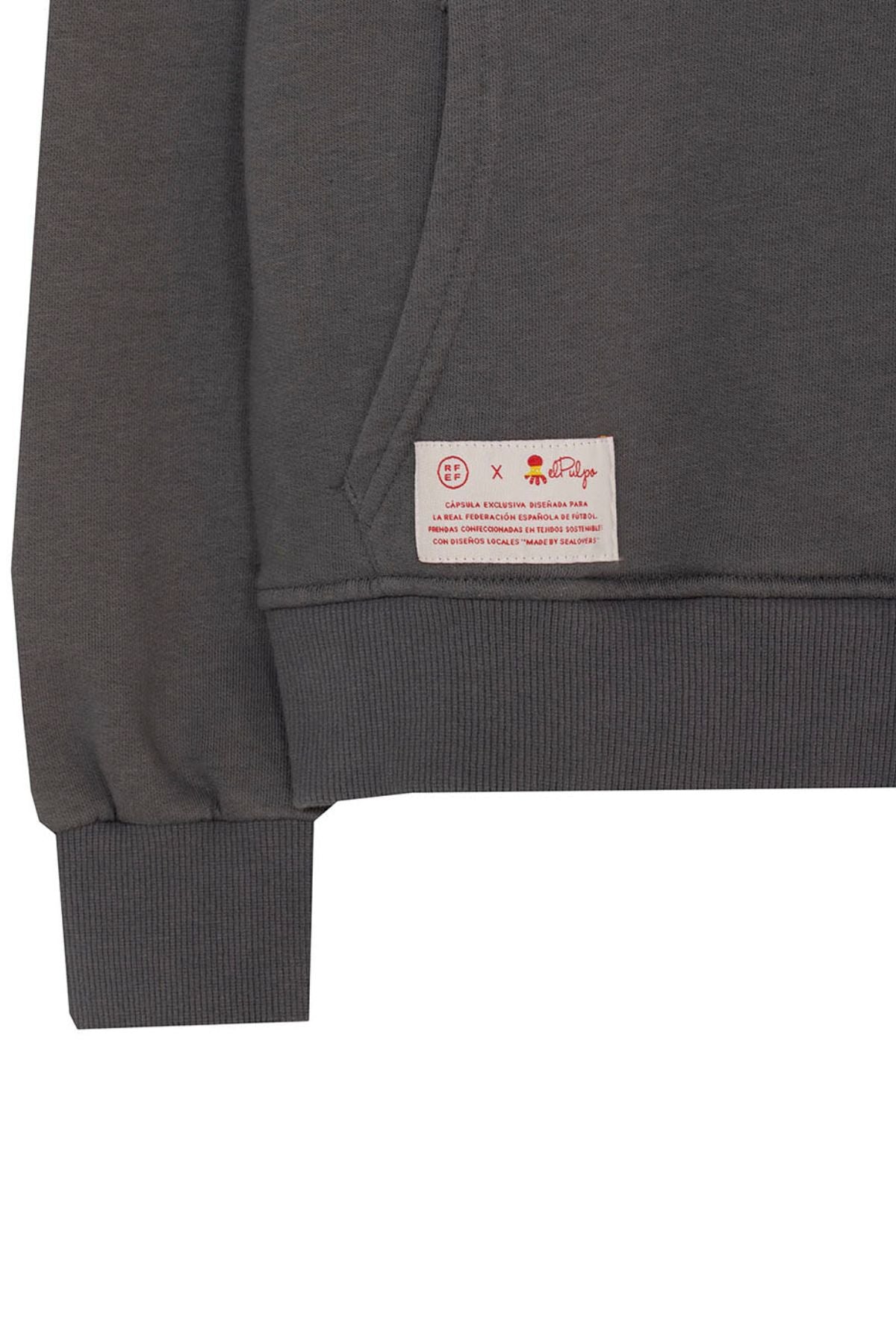 SUDADERA NIÑO CAPUCHA ESTAMPADO TRIPLE LOGO NARANJITO CARBÓN