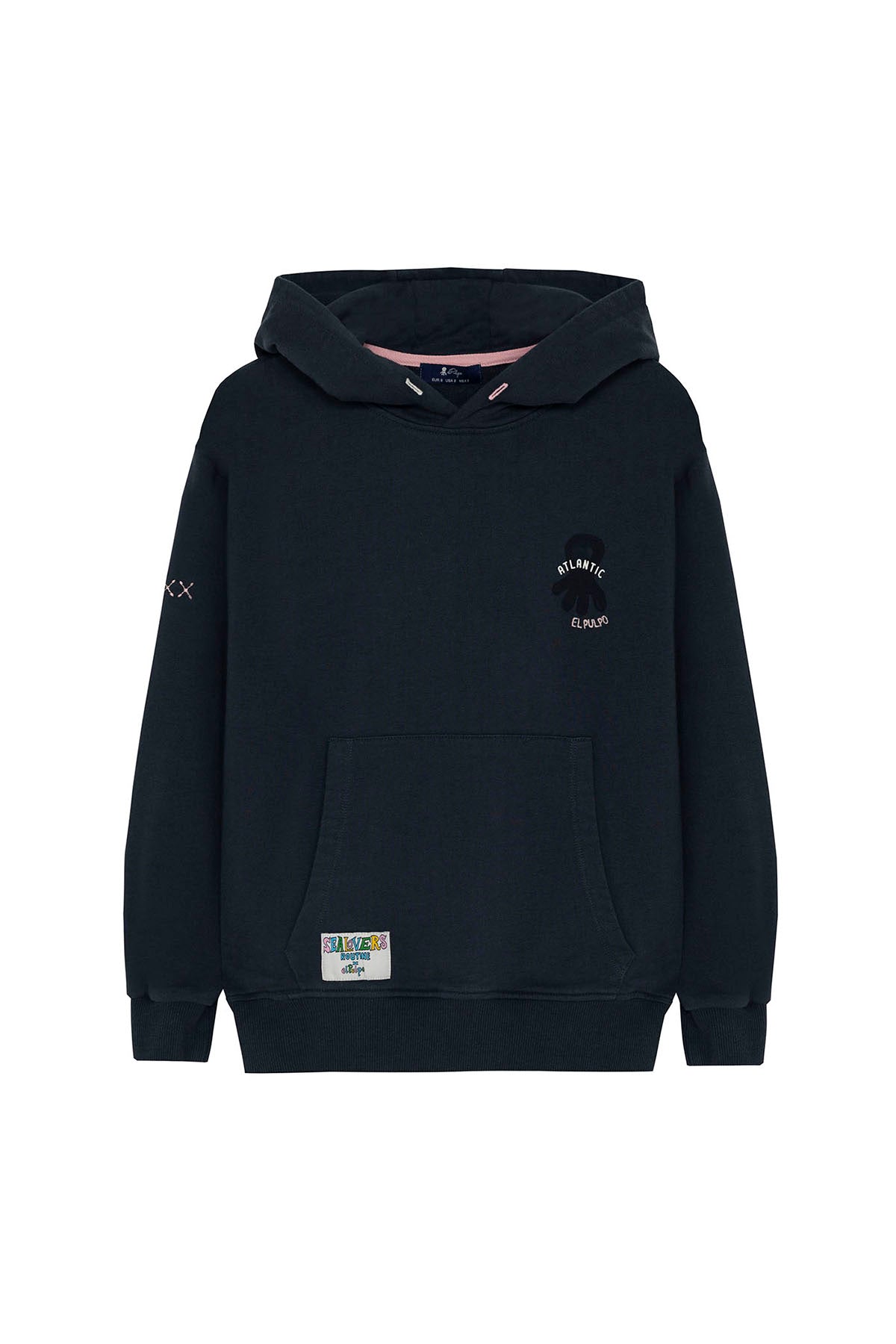 SWEATSHIRT COM CAPUZ DELAVÉ PARA MENINO COM ESTAMPA ALL I NEED AZUL MARINHO