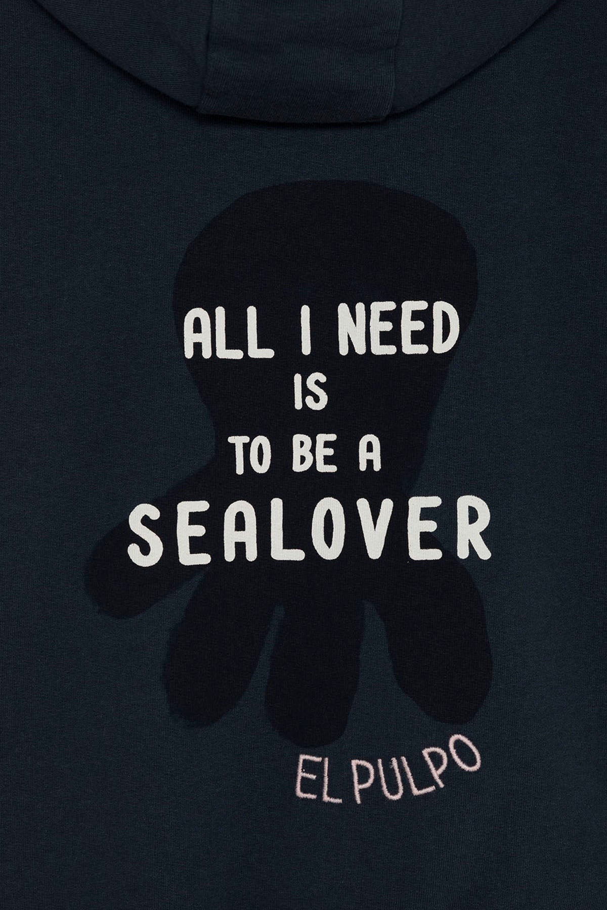 SWEATSHIRT COM CAPUZ DELAVÉ PARA MENINO COM ESTAMPA ALL I NEED AZUL MARINHO