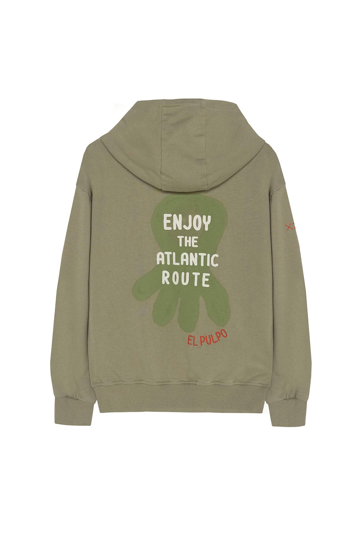SWEATSHIRT COM CAPUZ MENINO COM ESTAMPA ROTA ATLÂNTICA VERDE SÁBIO
