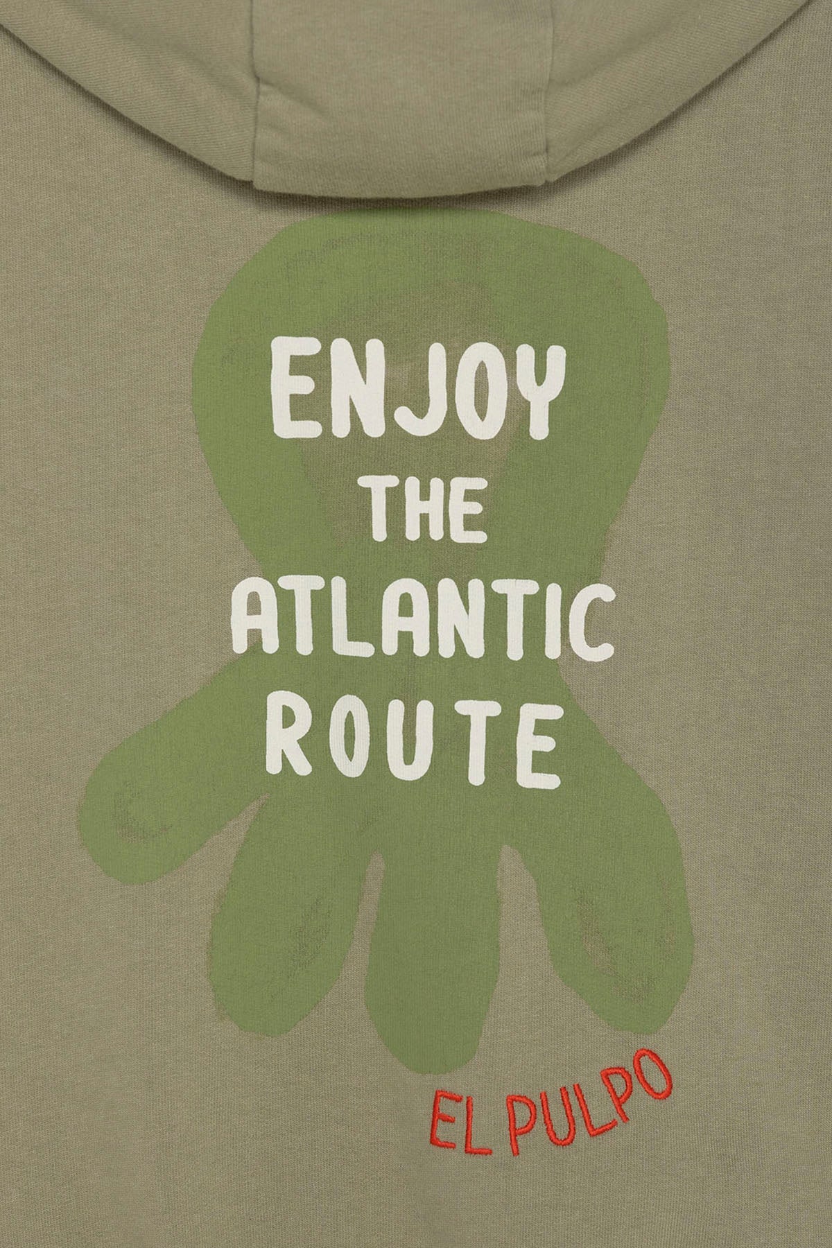 SWEATSHIRT COM CAPUZ MENINO COM ESTAMPA ROTA ATLÂNTICA VERDE SÁBIO