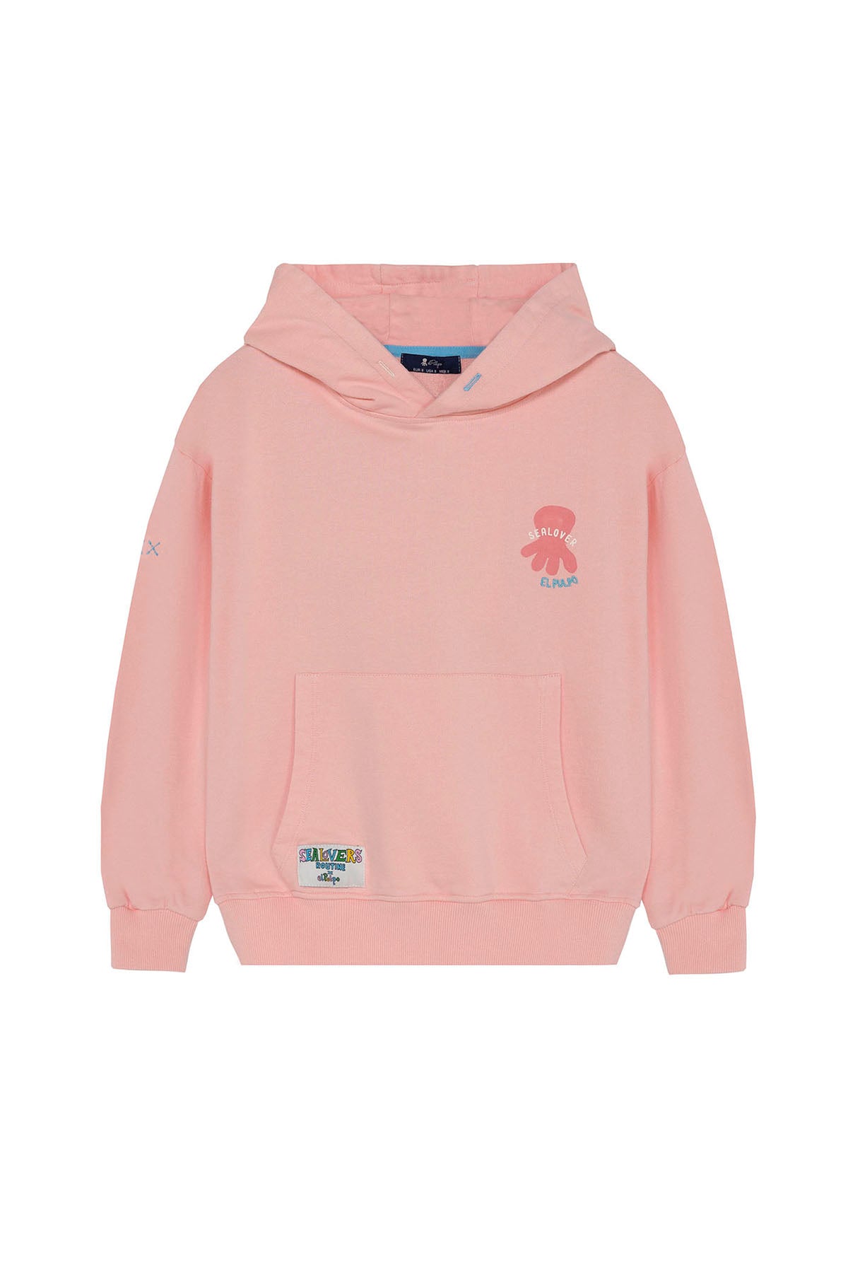SUDADERA NIÑO CAPUCHA ESTAMPADO SEALOVERS CLUB ROSA