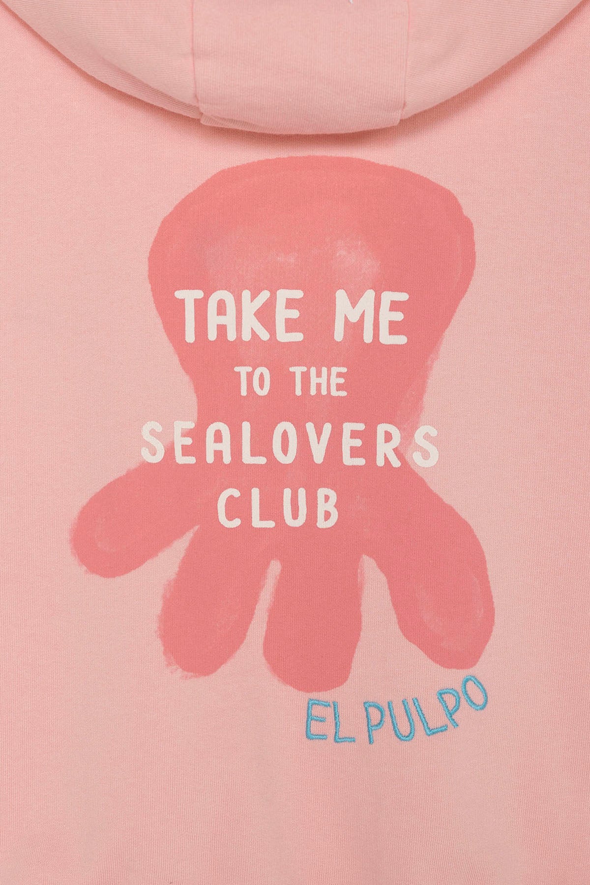 SUDADERA NIÑO CAPUCHA ESTAMPADO SEALOVERS CLUB ROSA
