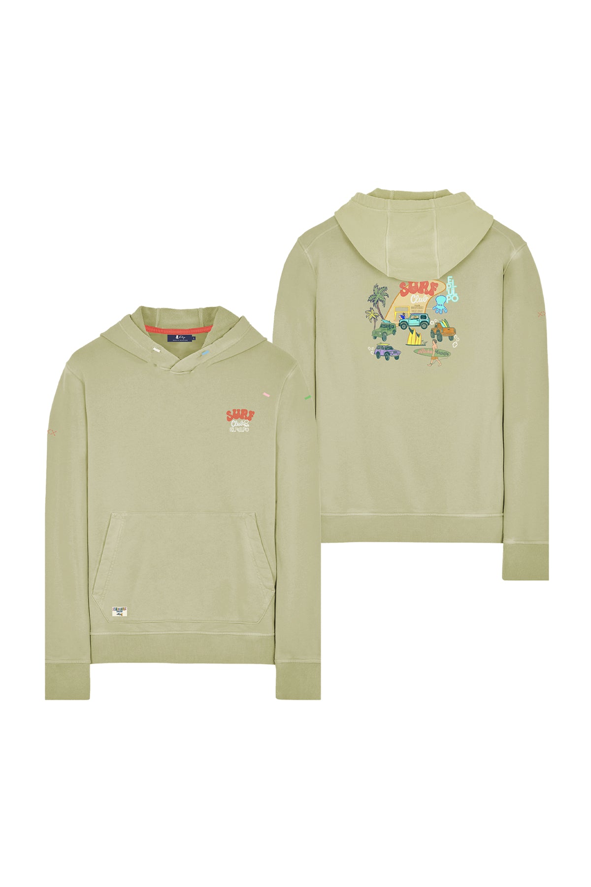 SUDADERA NIÑO CAPUCHA ESTAMPADO PICK UP SURFBOARD VERDE SALVIA