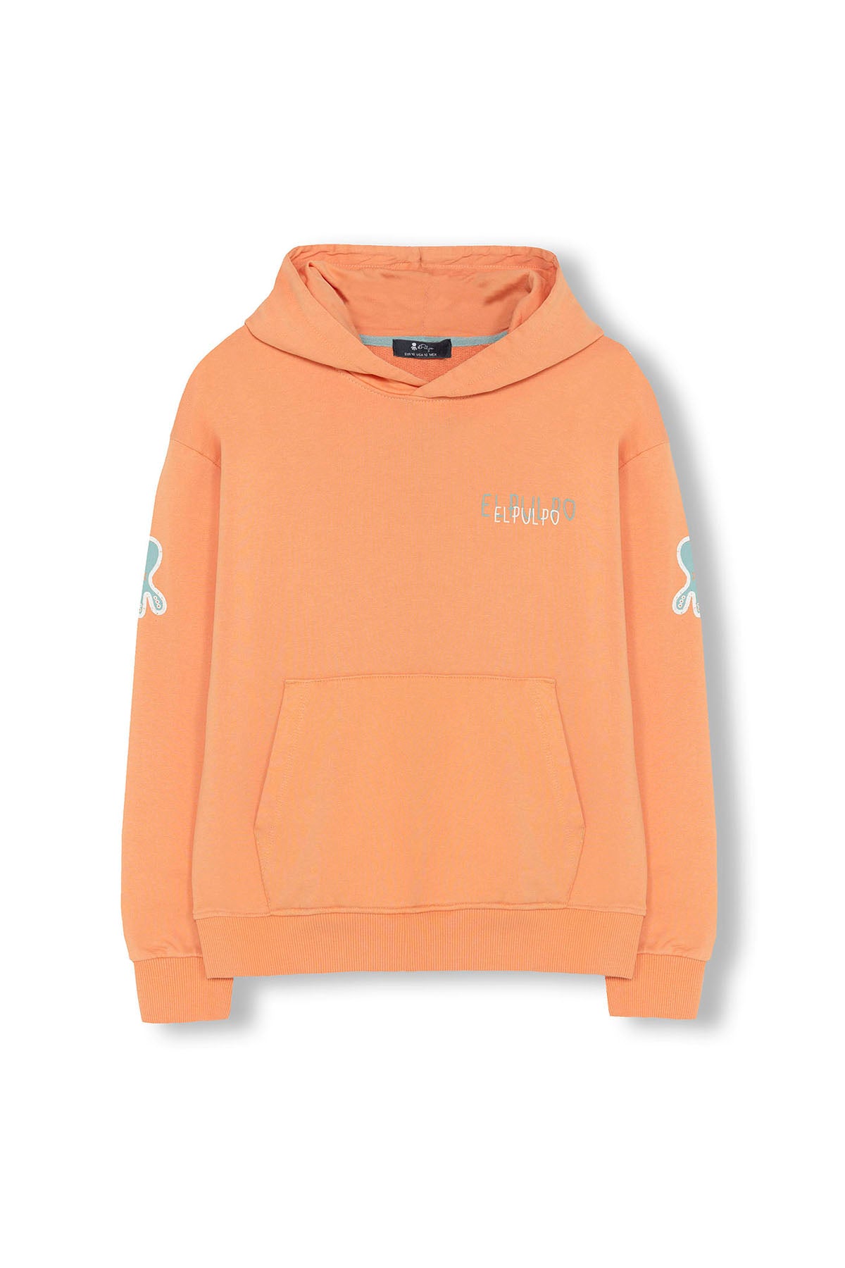 SWEATSHIRT MASCULINO OVERSIZED COM CAPUZ E LOGOTIPO DE PÊSSEGO TRIPLO DESENHADO