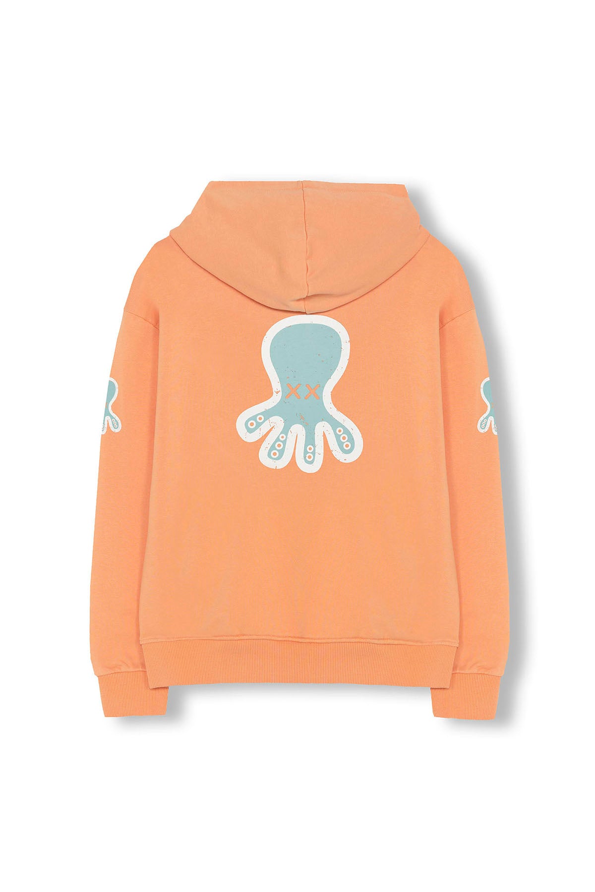 SWEATSHIRT MASCULINO OVERSIZED COM CAPUZ E LOGOTIPO DE PÊSSEGO TRIPLO DESENHADO