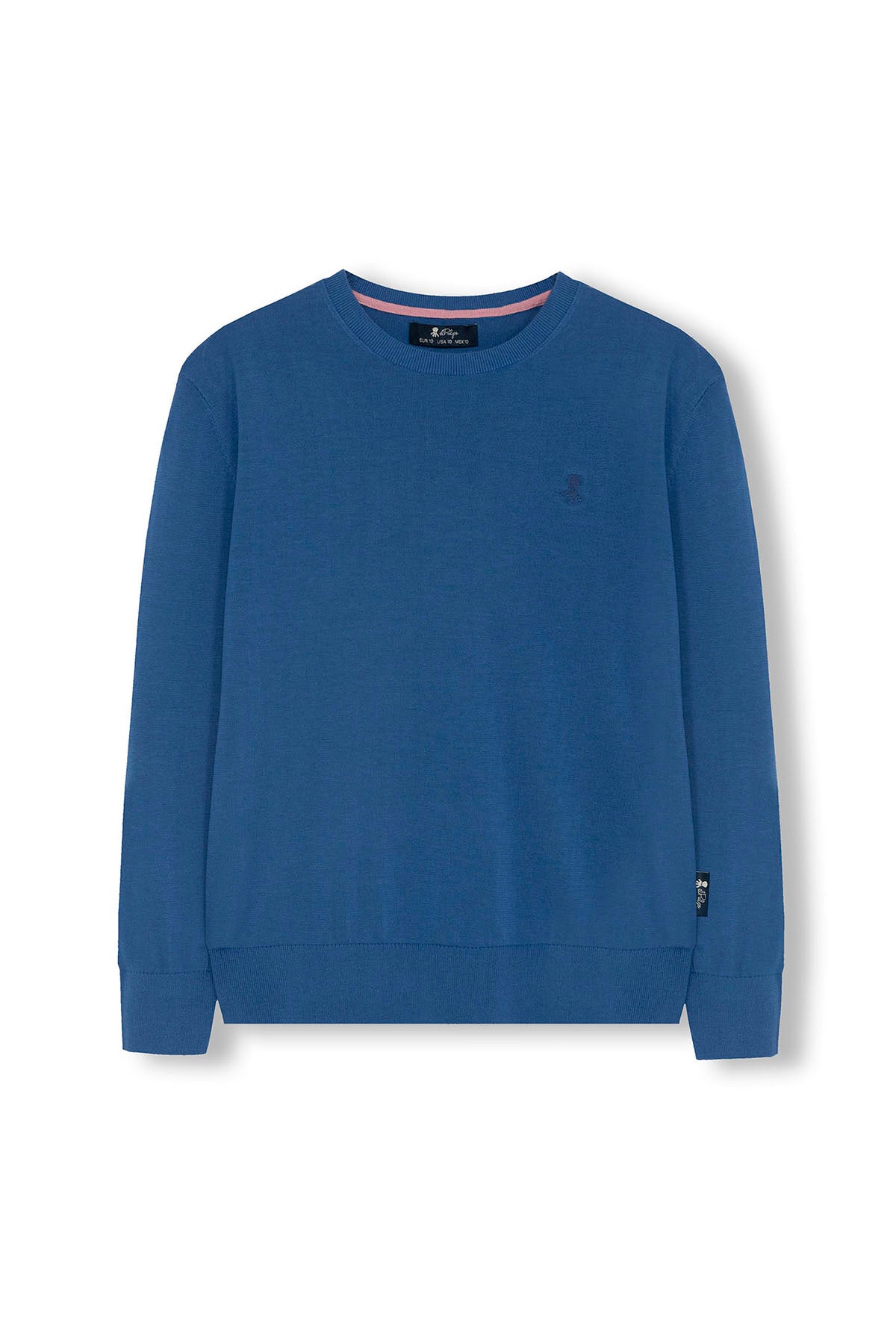 SWEATER BÁSICO INDIGO PARA MENINO COM LAVAGEM EXTRA FINA