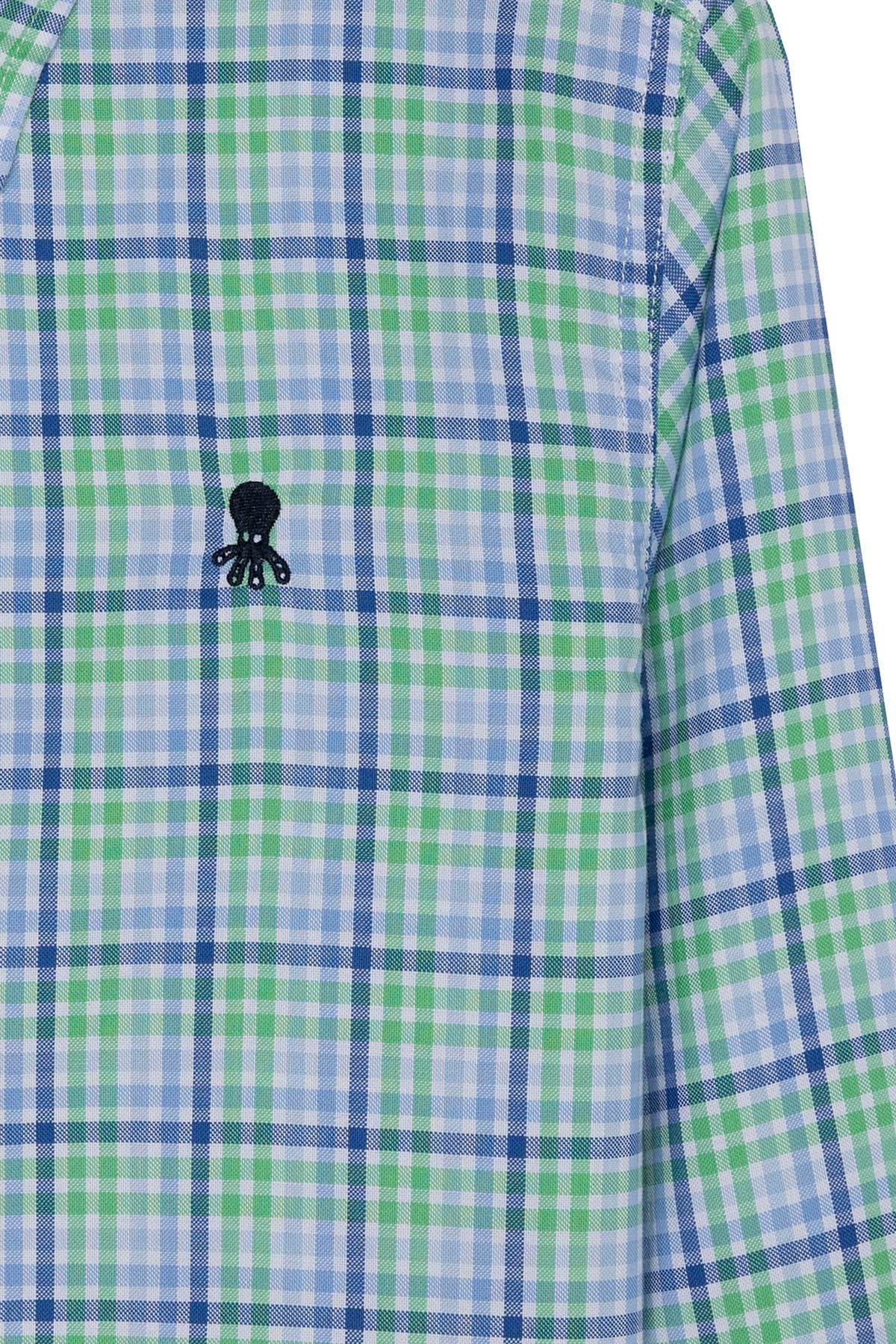 CAMISA NIÑO POPELIN CUELLO BOTON CUADRO AZUL MULTICOLOR