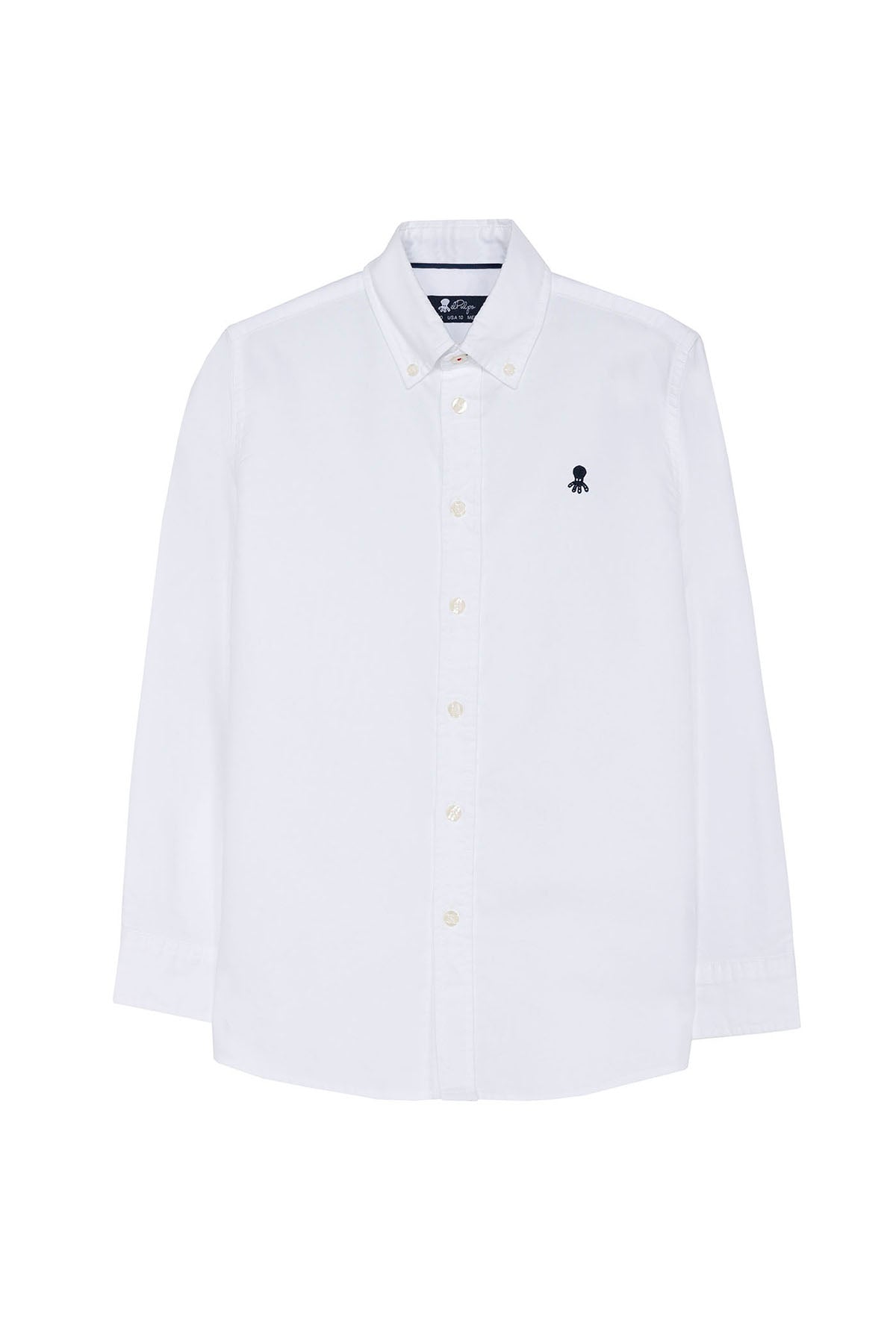 CAMISA NIÑO OXFORD CUELLO BOTÓN BLANCO PURO
