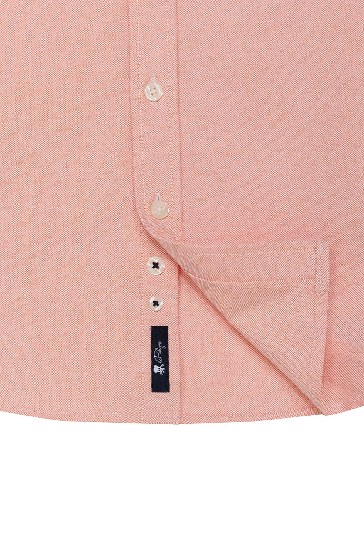 CAMISOLA OXFORD MENINA COM GOLA LARANJA COM BOTÕES