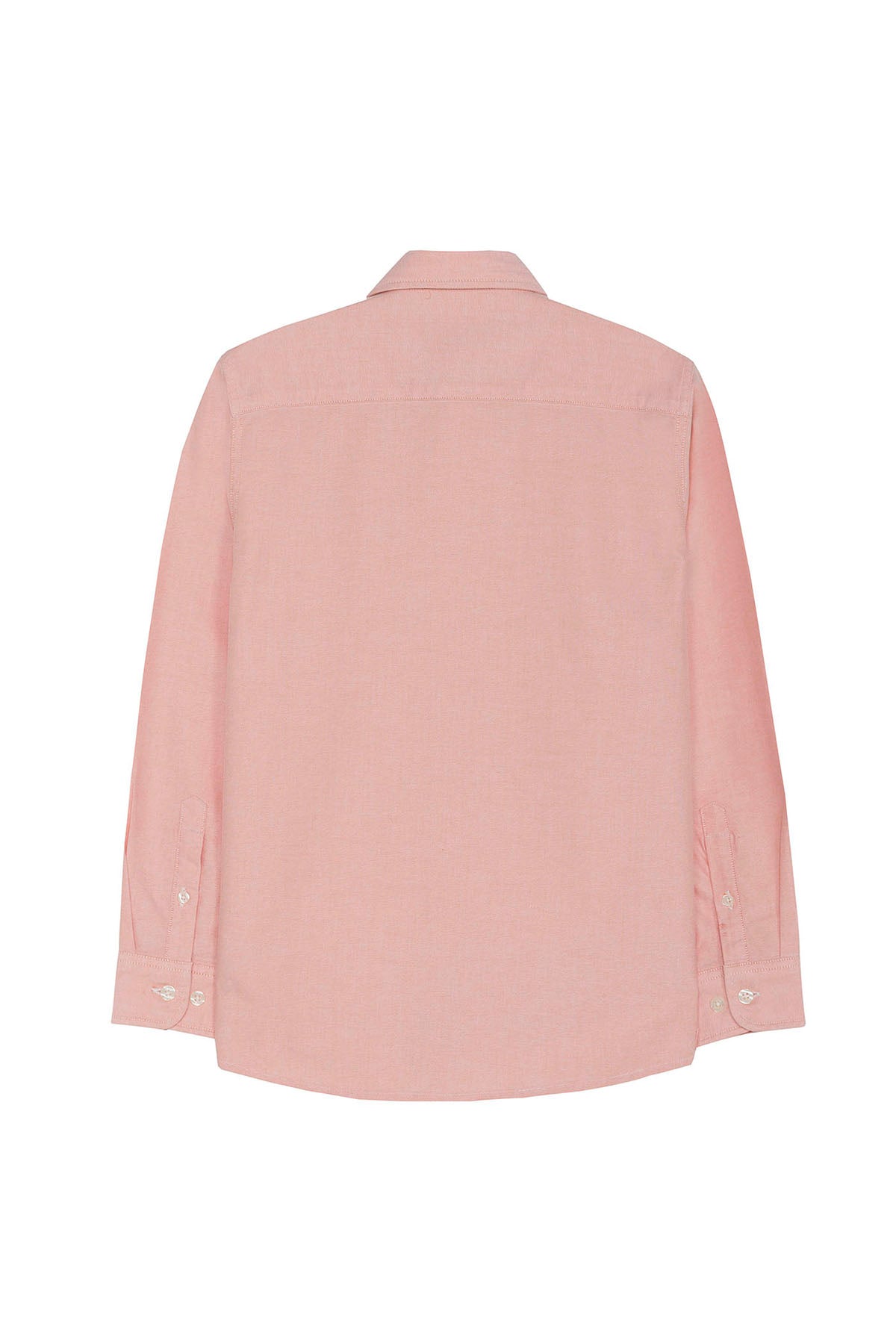 CAMISOLA OXFORD MENINA COM GOLA LARANJA COM BOTÕES