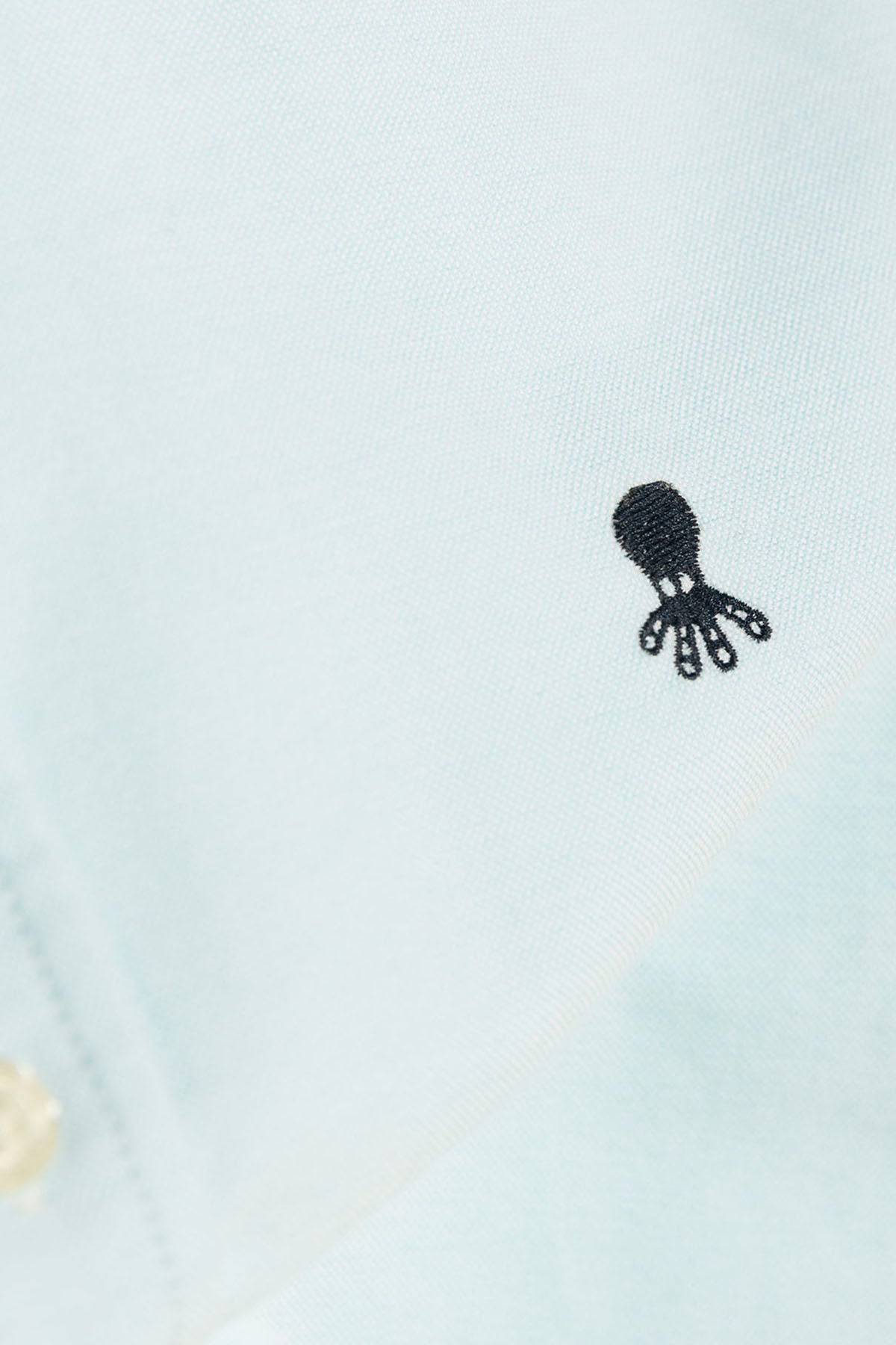 CAMISOLA OXFORD MENINA COM GOLA DE BOTÕES AZUL TURQUESA