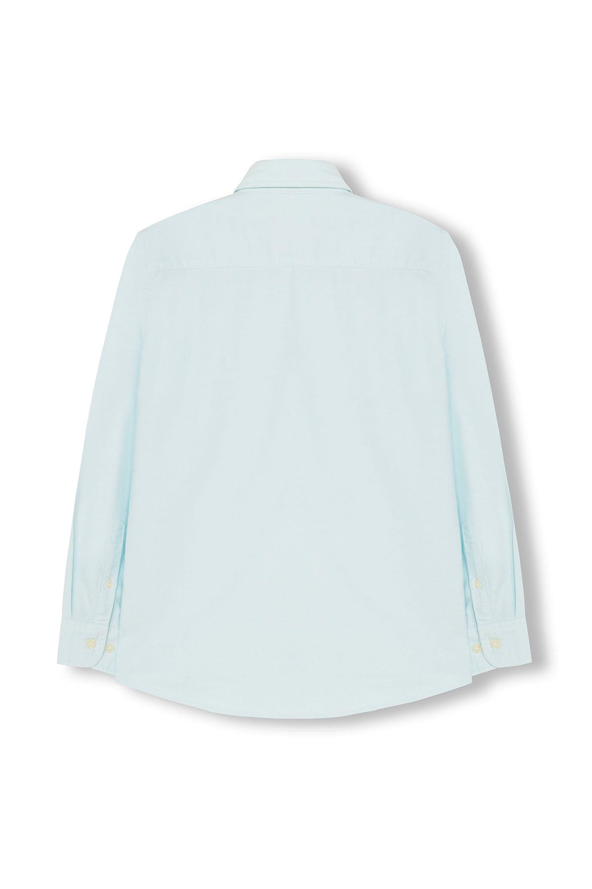 CAMISOLA OXFORD MENINA COM GOLA DE BOTÕES AZUL TURQUESA