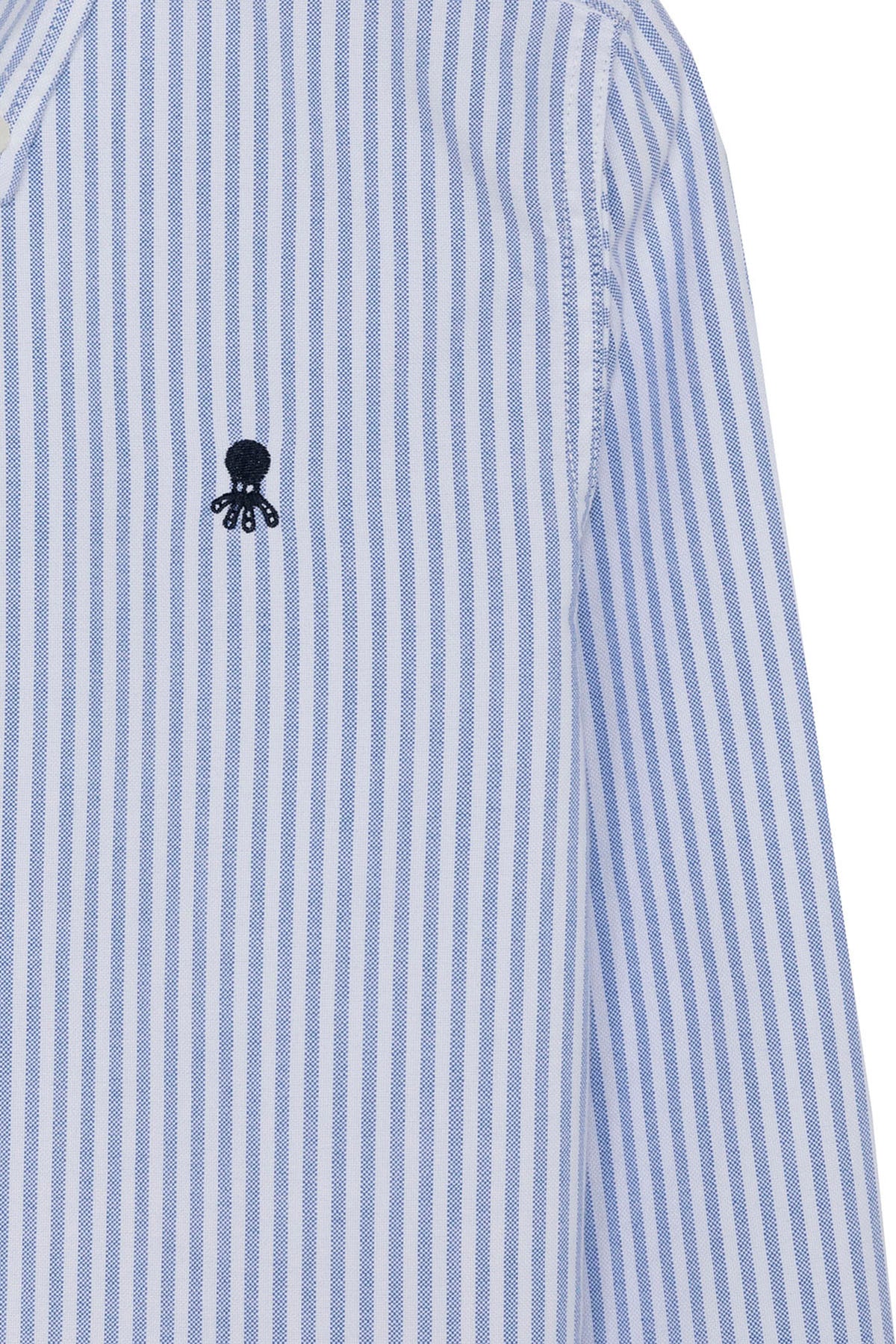 BOYS OXFORD SHIRT WITH BUTTON-UP COLLAR AND BLUE STRIPES