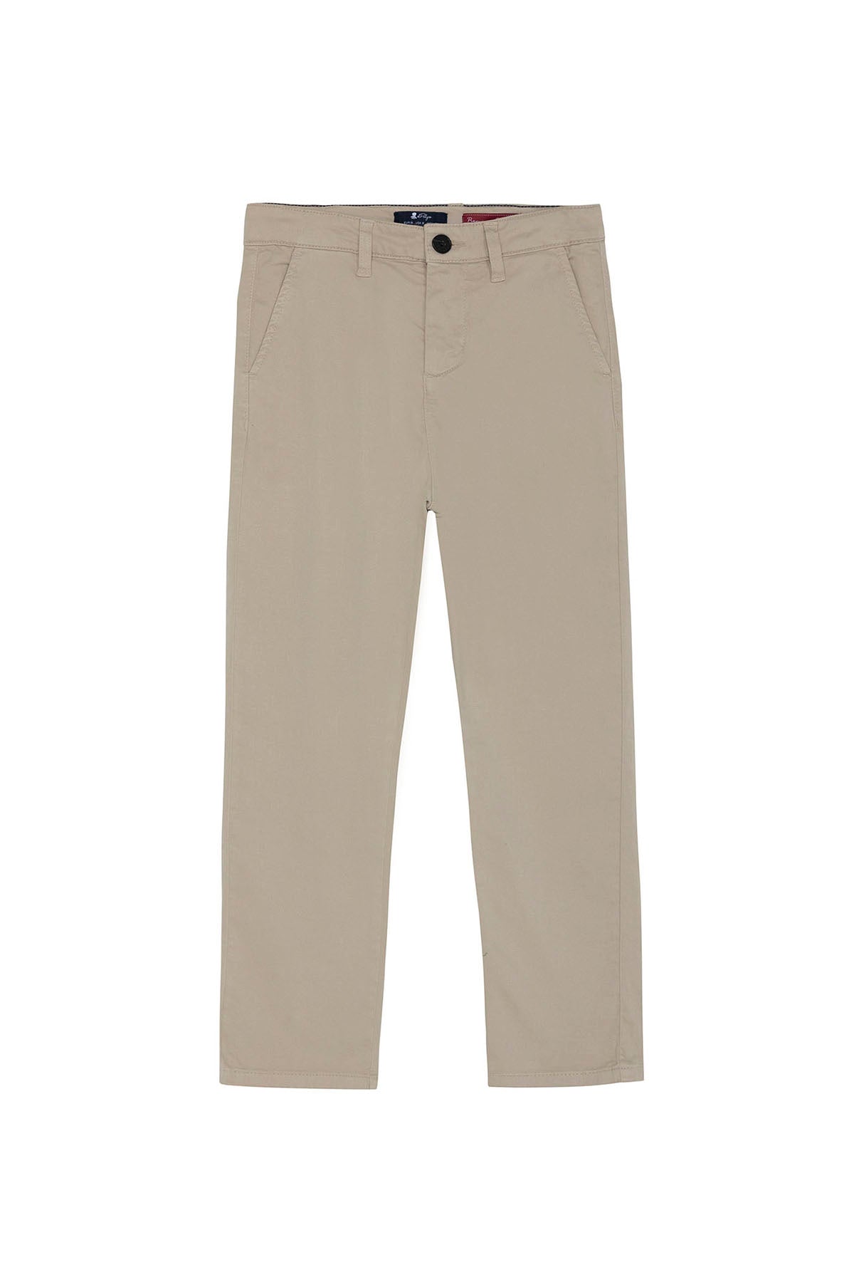 CALÇA CHINO DE CETIM BEGE PARA MENINO