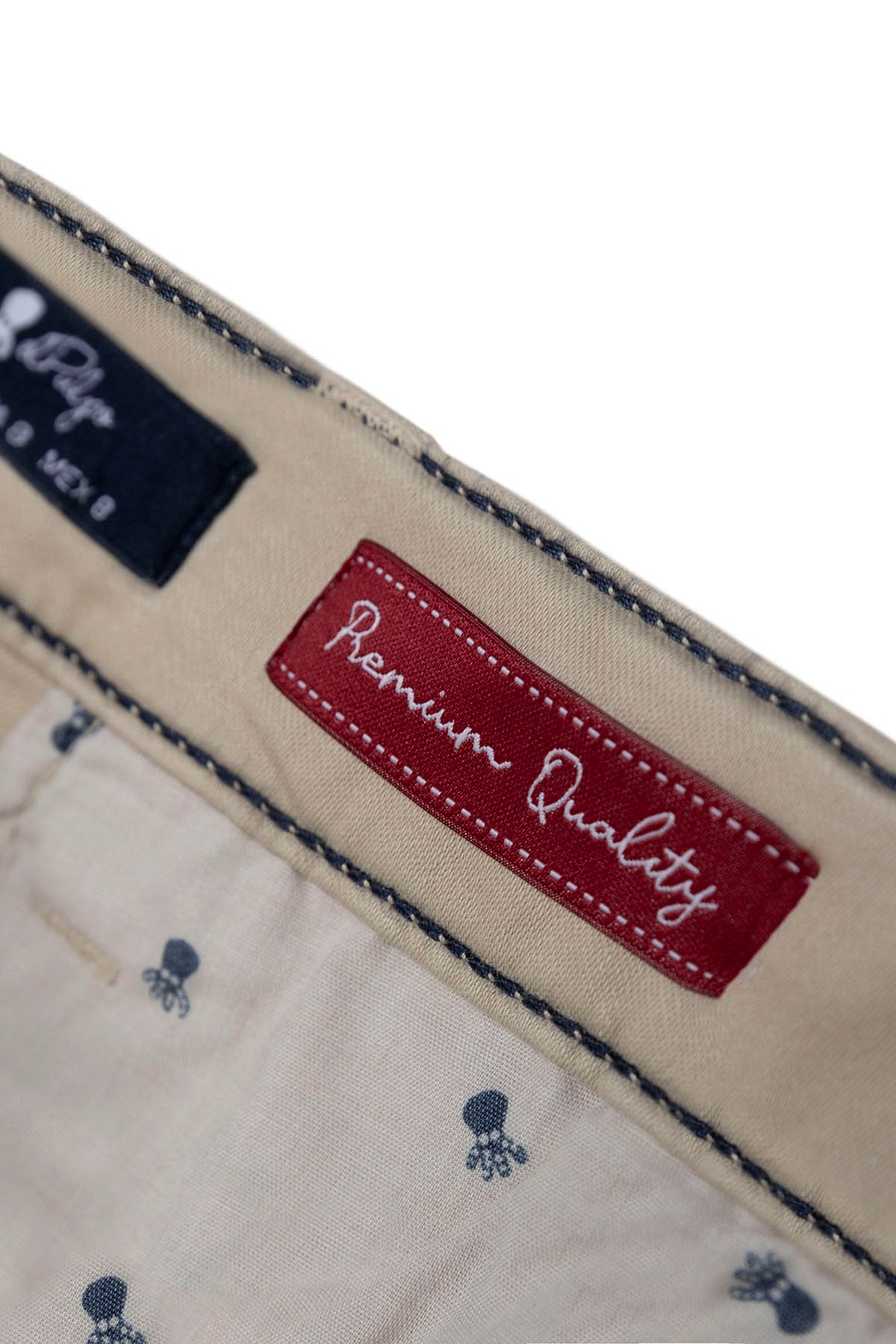 CALÇA CHINO DE CETIM BEGE PARA MENINO