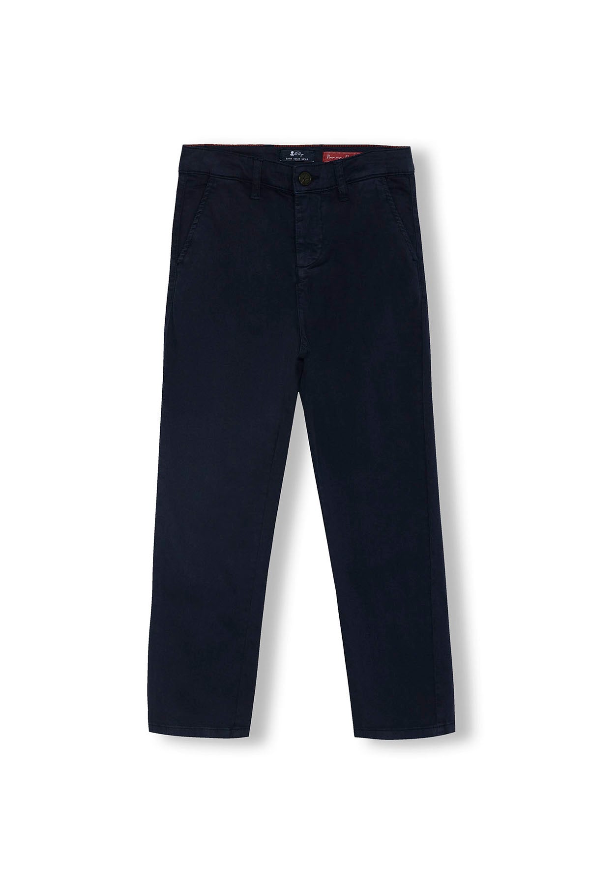 Calça Chino de Cetim Azul Marinho para Menino