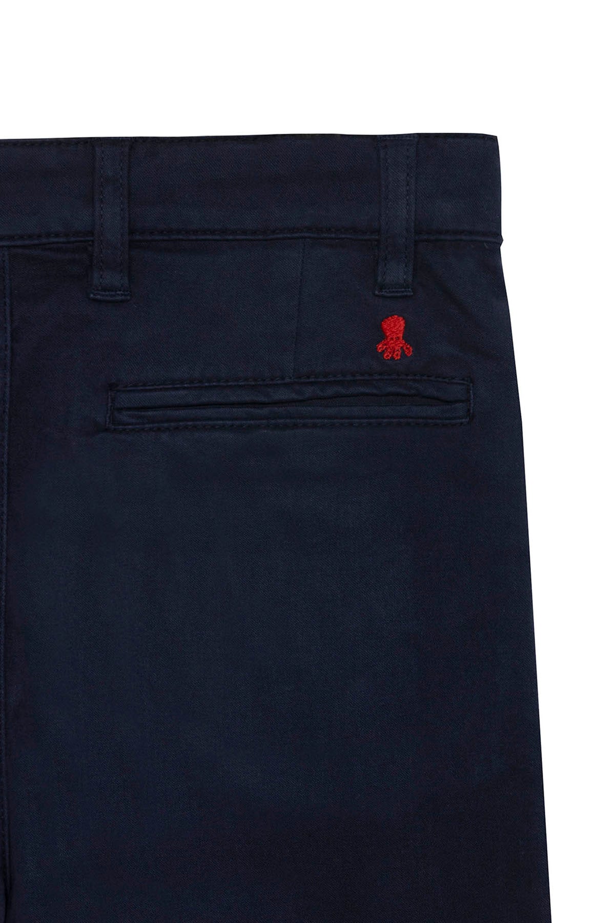 Calça Chino de Cetim Azul Marinho para Menino