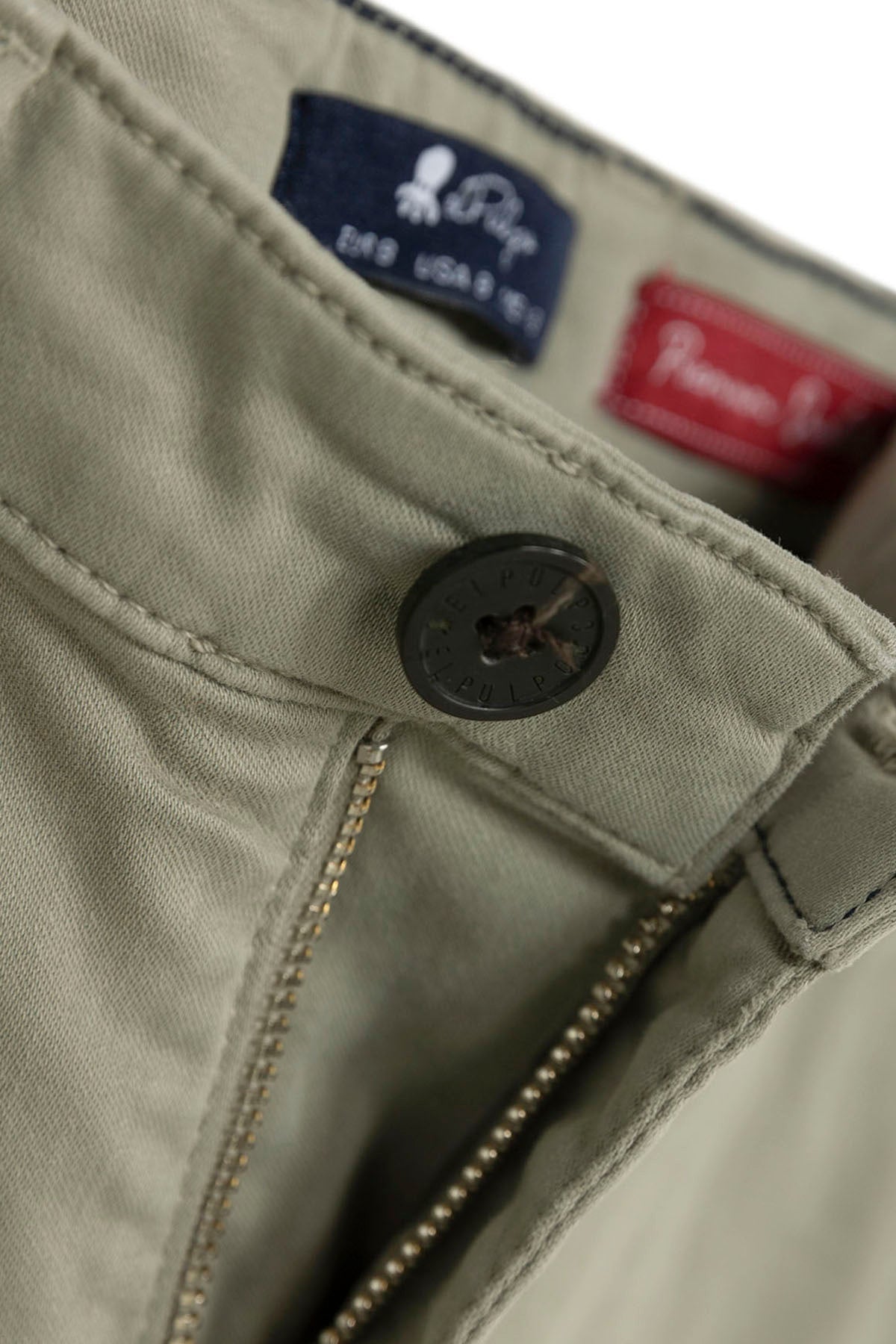 CALÇA CHINO DE CETIM VERDE DELAVÉ PARA MENINO