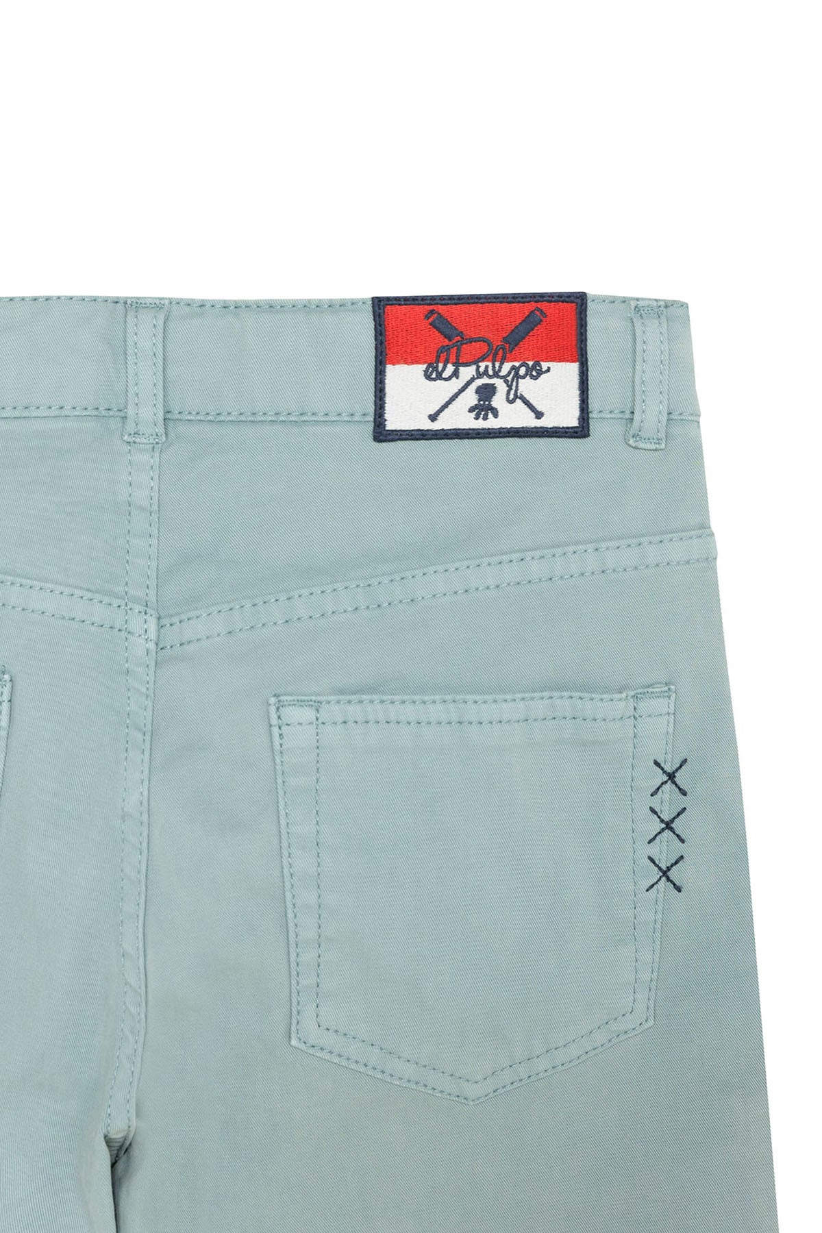 BOYS PANTS WITH 5 POCKETS IN SAGE GREEN