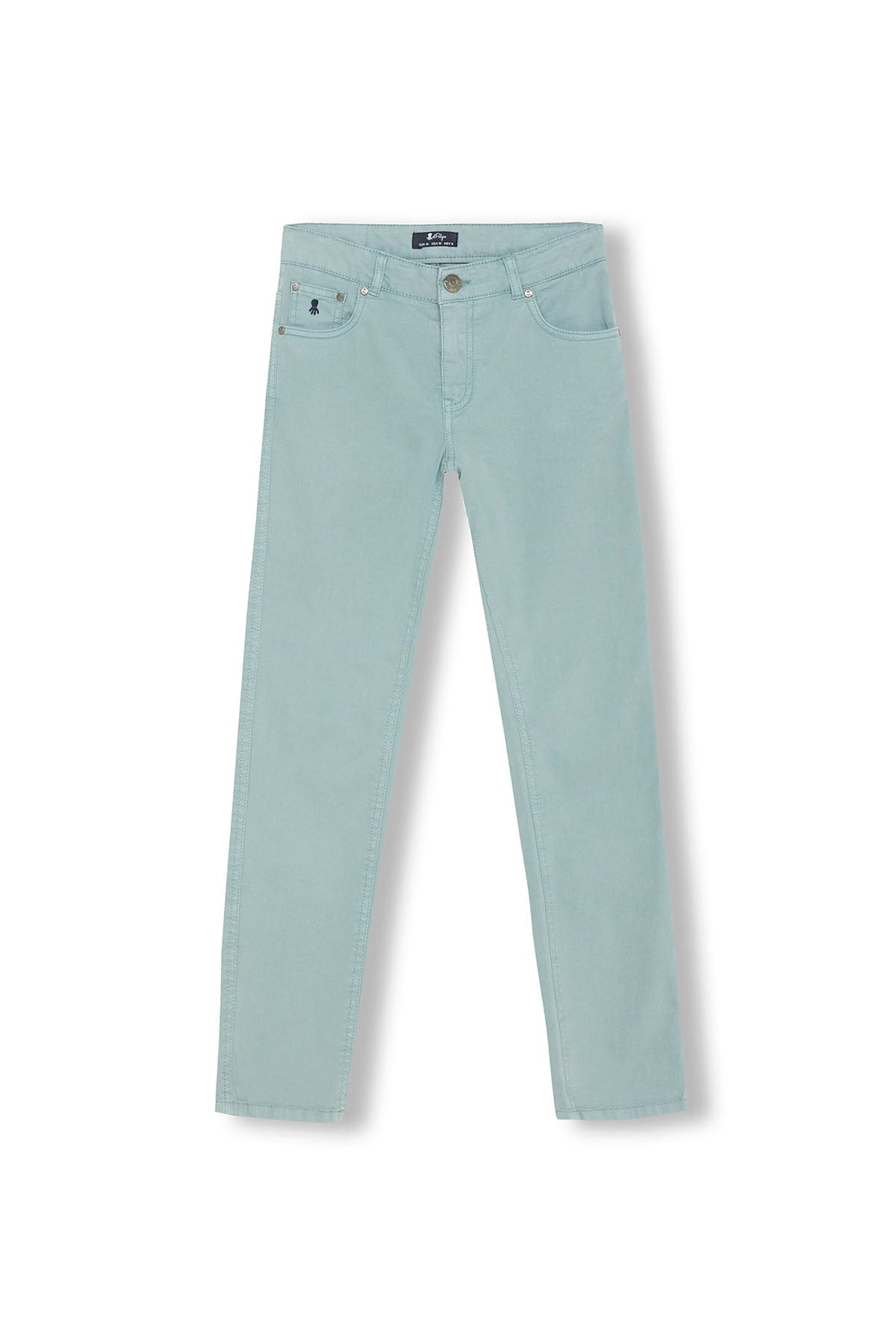 BOYS PANTS WITH 5 POCKETS IN SAGE GREEN