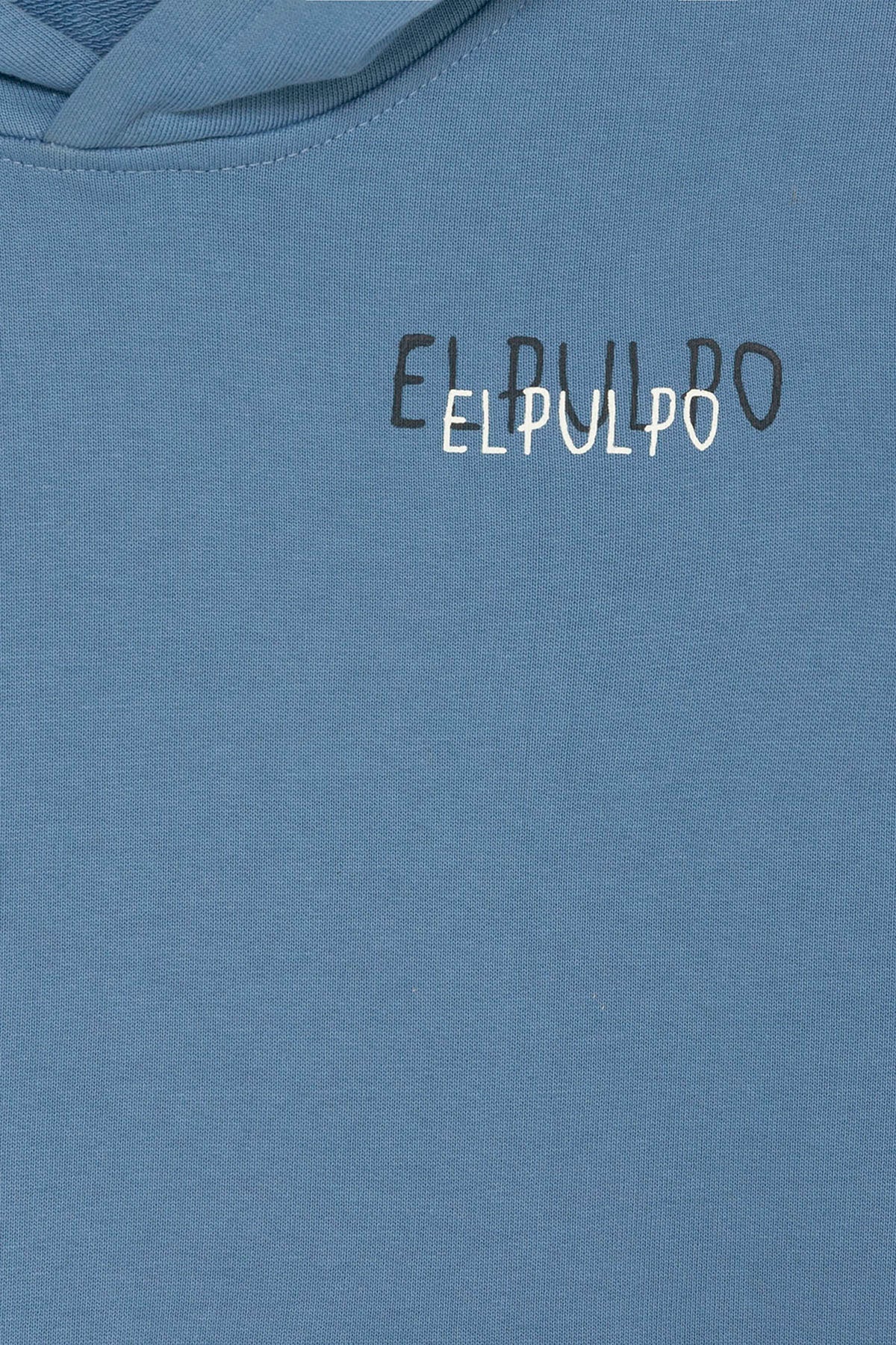 OVERSIZED KIDS SWEATSHIRT WITH HOOD, TRIPLE LOGO DRAWN INDIGO