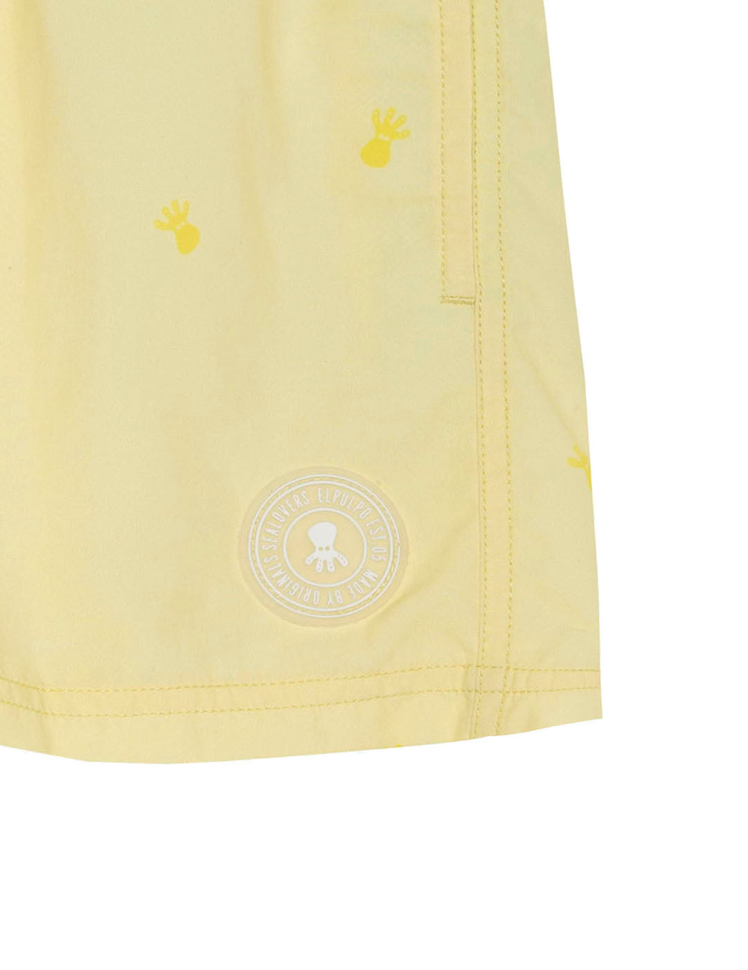 Fato de banho Delavé para menino, novo, estampado e lavado, em amarelo