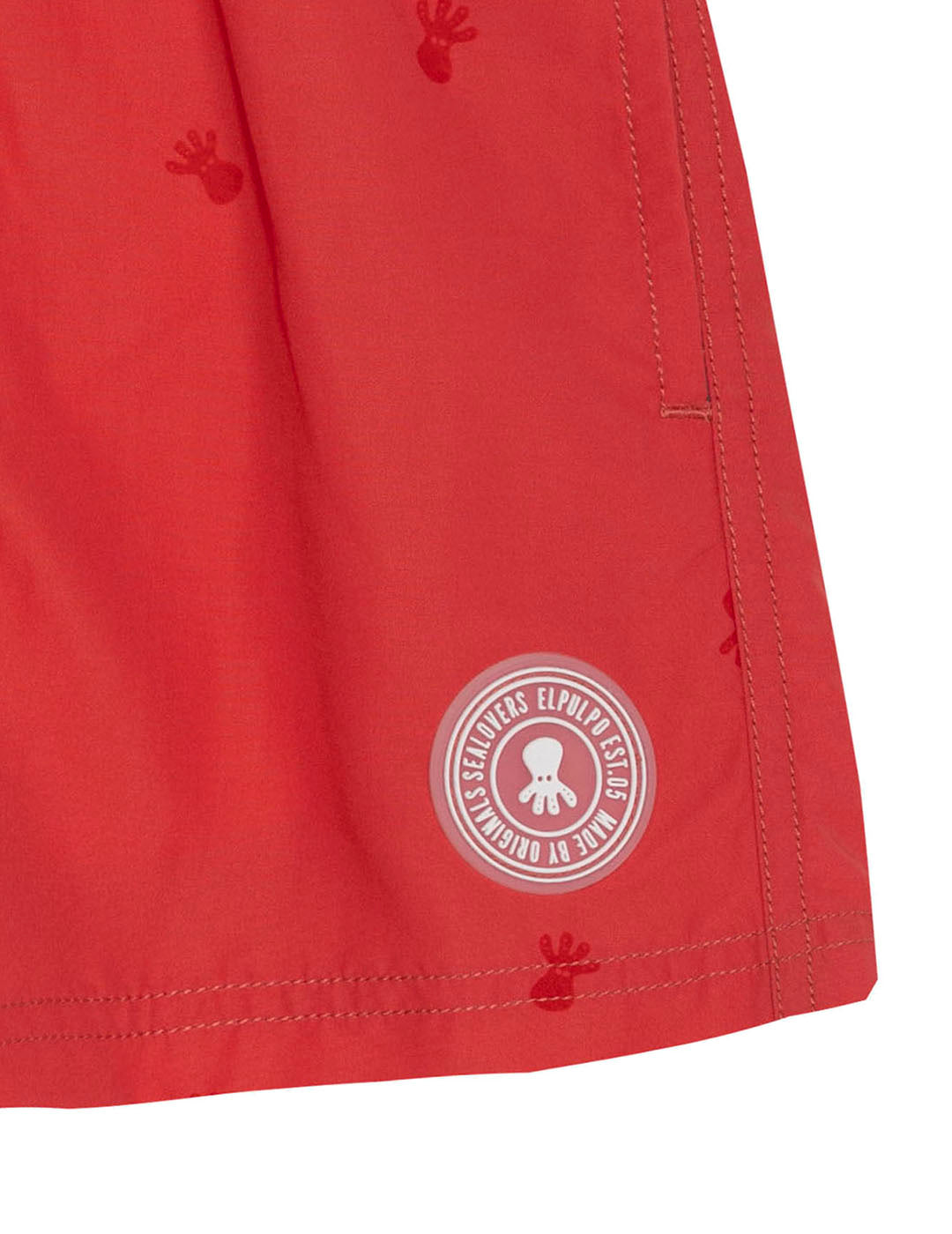 DELAVÉ NOVO FATO DE BANHO MENINO COM ESTAMPA VERMELHA LAVADA