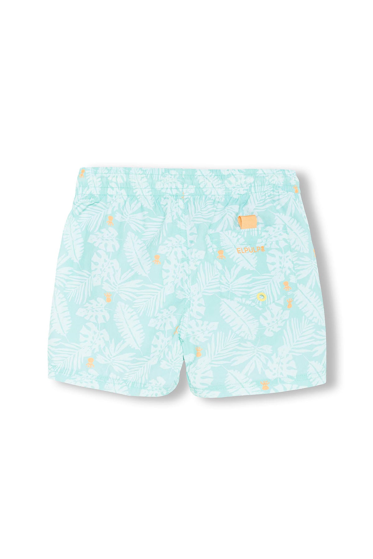 BAÑADOR NIÑO ESTAMPADO SILUETAS HOJAS AZUL TURQUESA