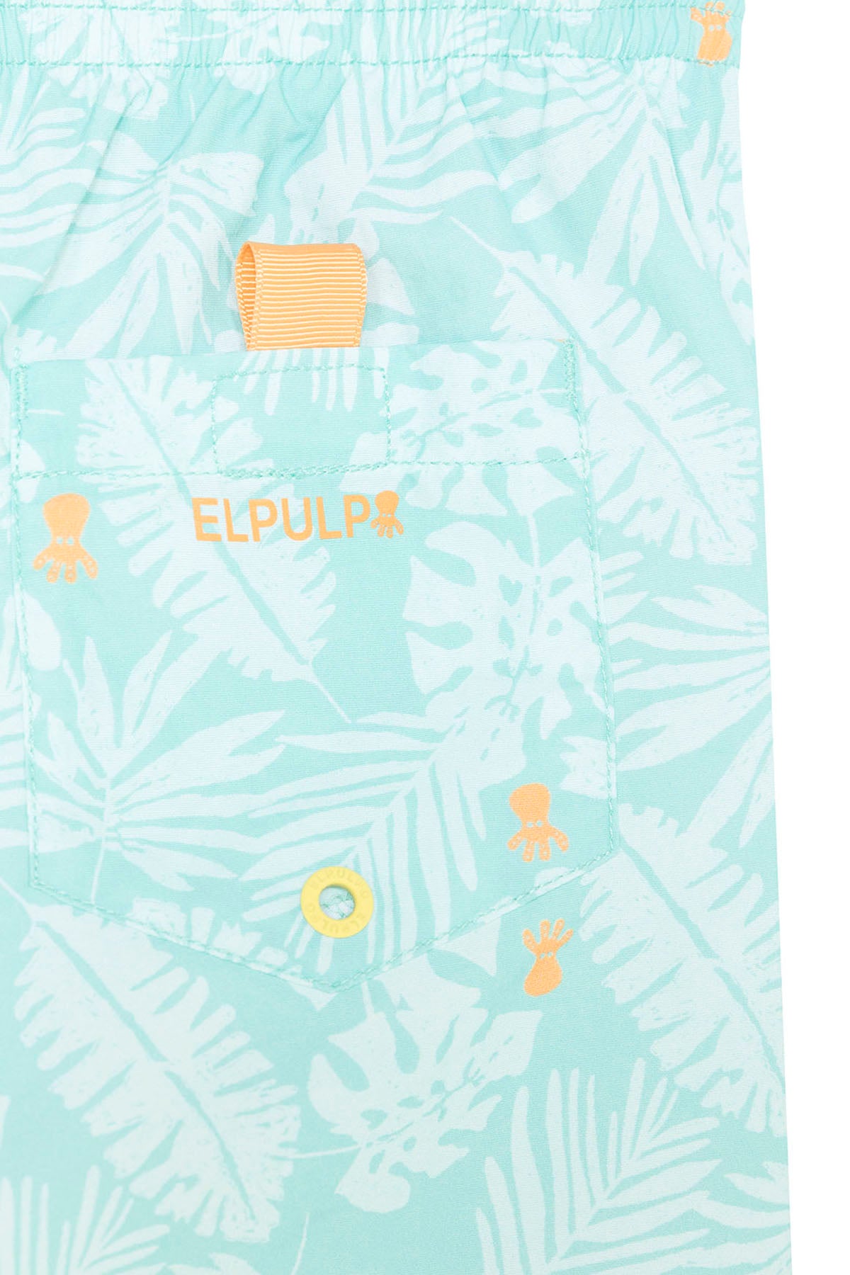 BAÑADOR NIÑO ESTAMPADO SILUETAS HOJAS AZUL TURQUESA