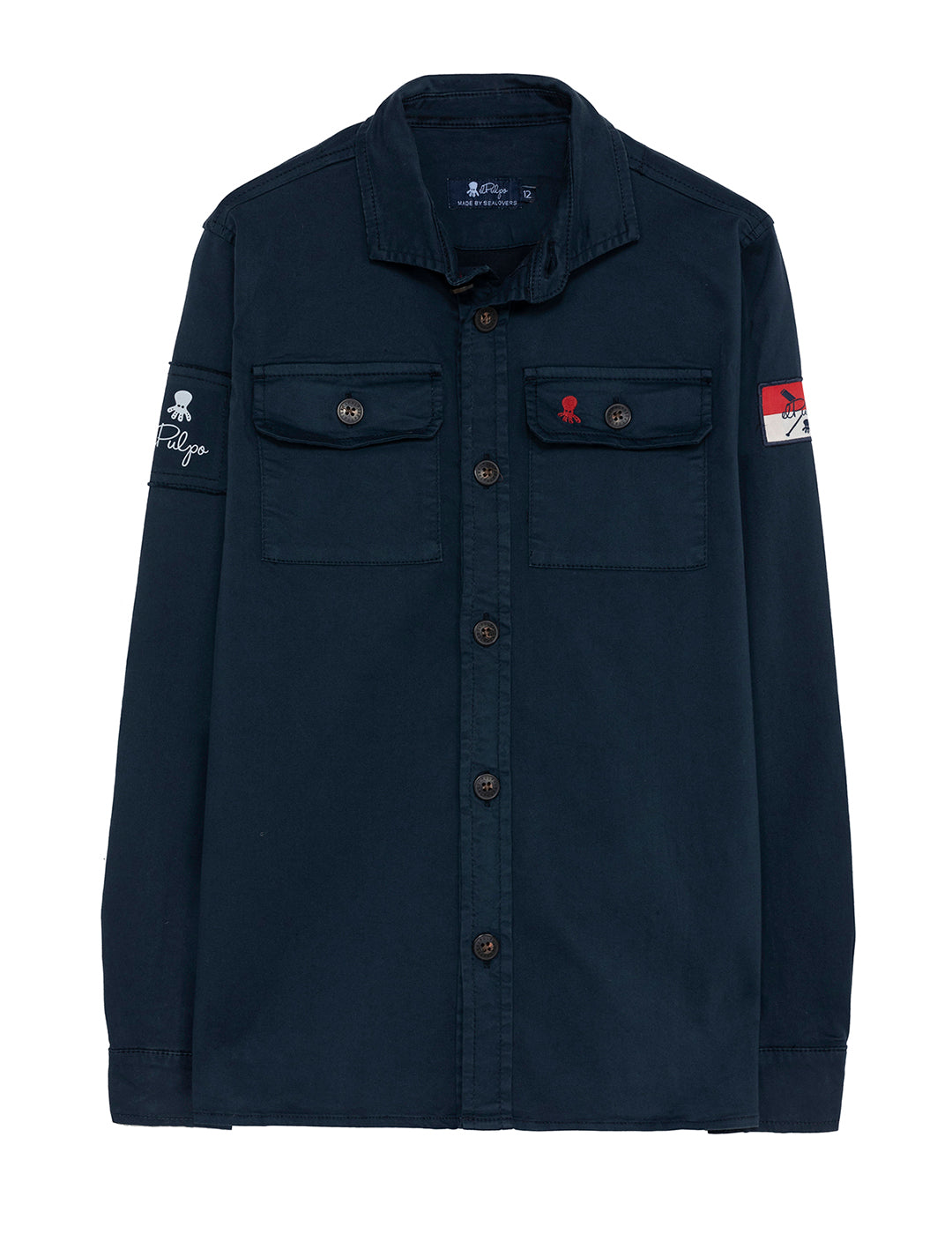 TWO POCKETS BOY'S OVERSHIRT NAVY BLUE