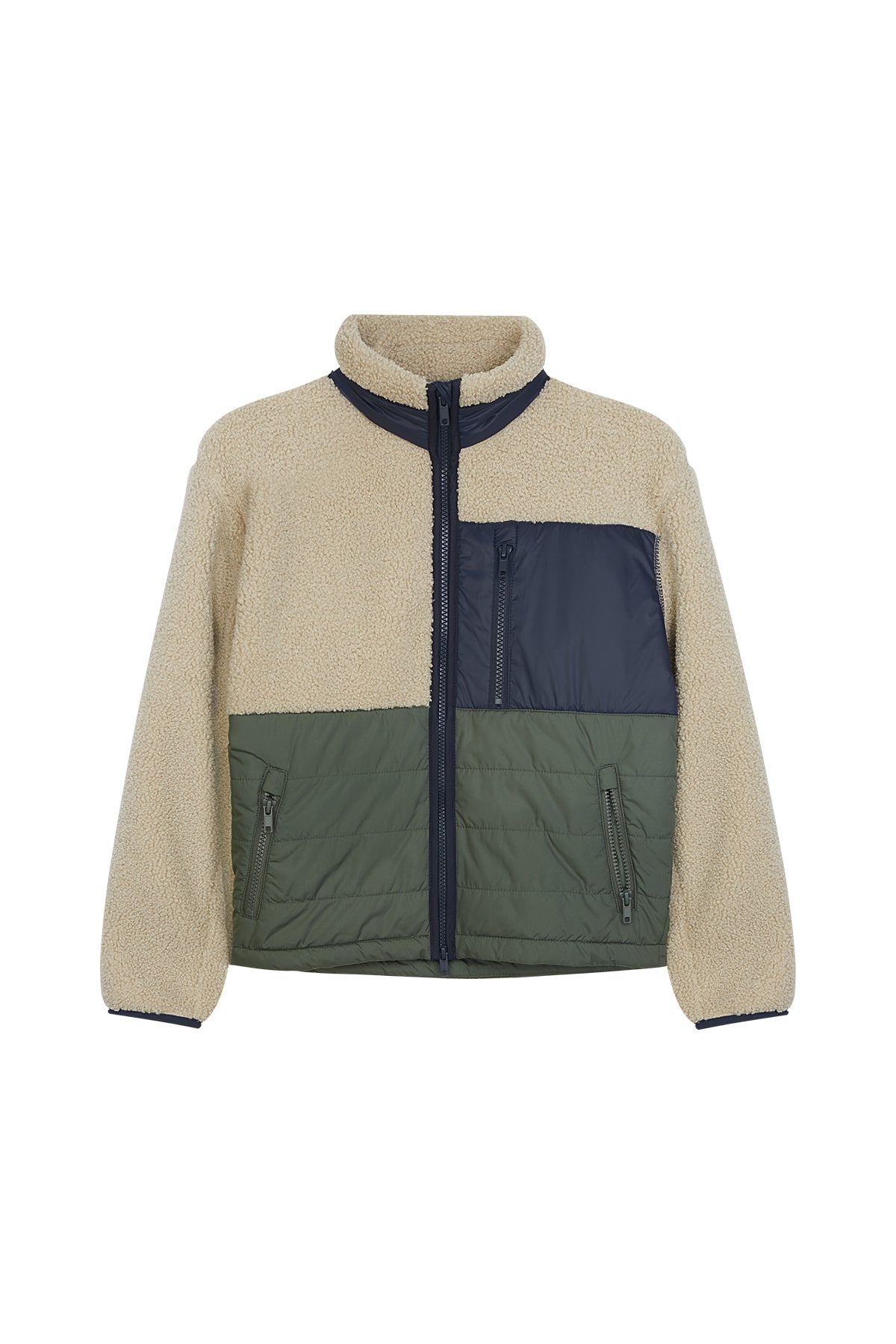 CHAQUETA NIÑO COMBINADA NYLON Y BORREGUILLO ESTONIA BLANCO ROTO