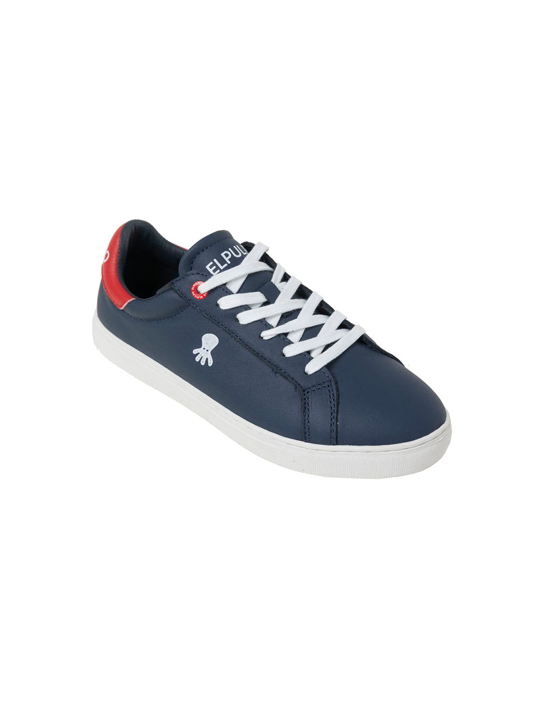 SAPATO CASUAL MENINO COM DETALHES CONTRASTANTES E LOGOTIPO EM AZUL MARINHO