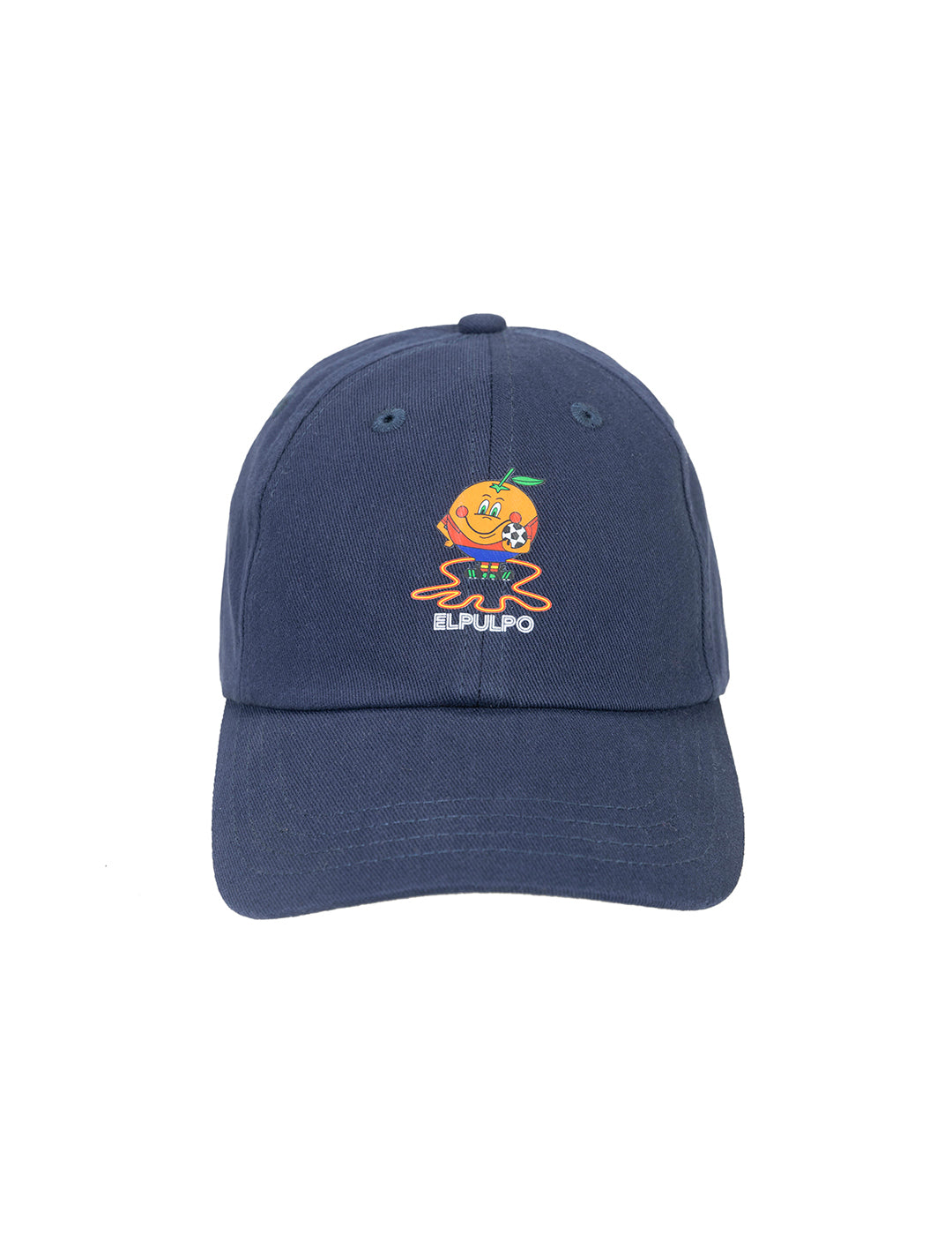 Boné infantil DELAVÉ com estampado de polvo e laranja, lavado, azul marinho