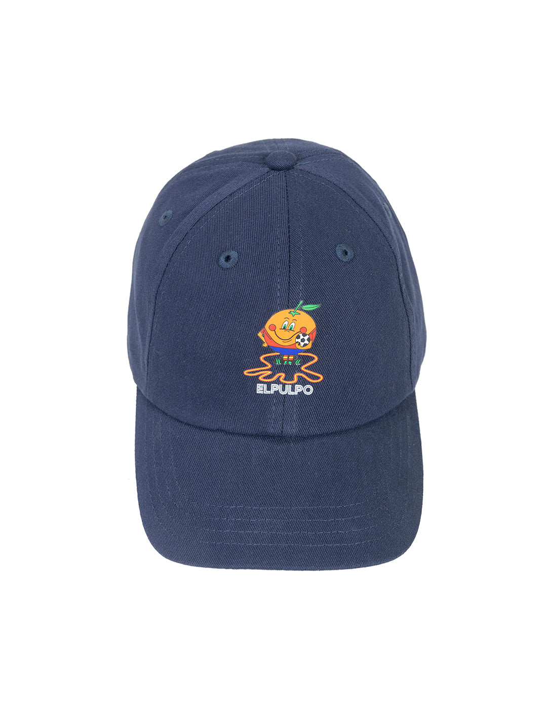 Boné infantil DELAVÉ com estampado de polvo e laranja, lavado, azul marinho