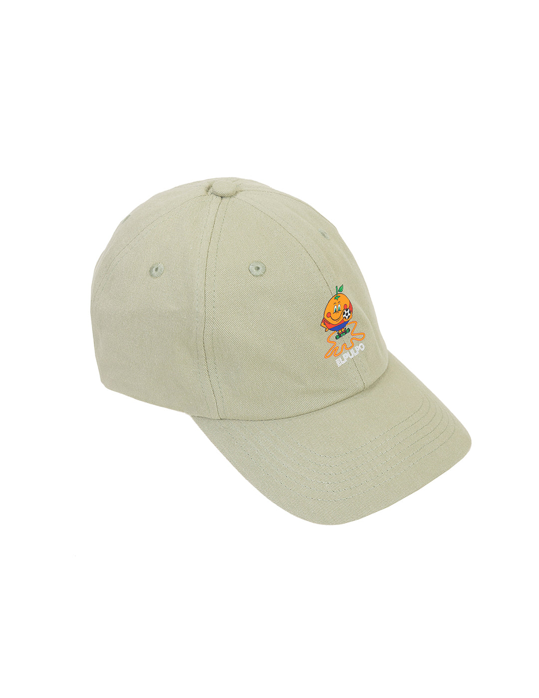 WASHED CHILDREN'S CAP WITH OCTOPUS AND SAGE GREEN ORANGE PRINT