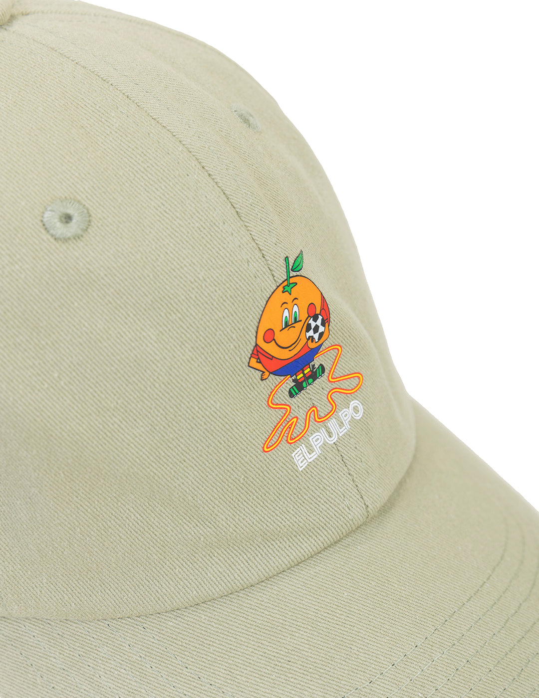WASHED CHILDREN'S CAP WITH OCTOPUS AND SAGE GREEN ORANGE PRINT