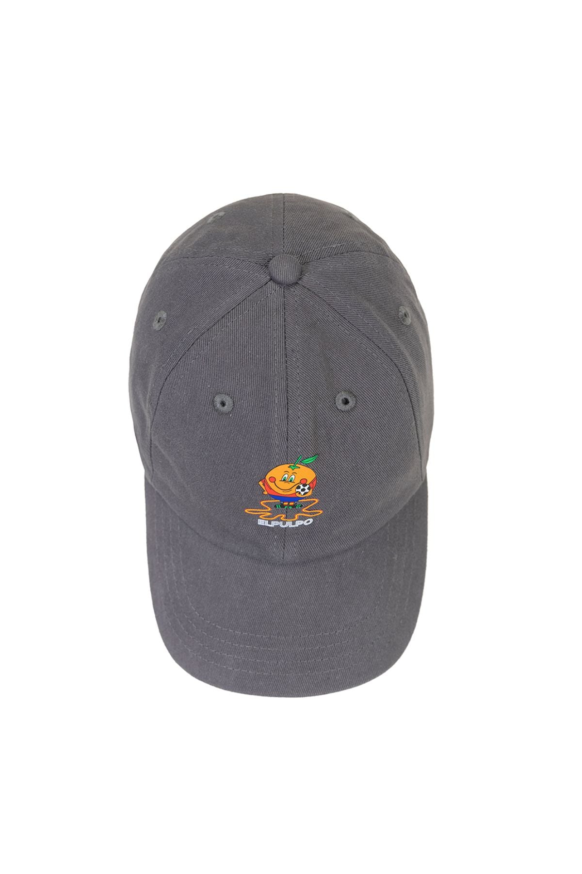 WASHED CHILDREN'S CAP WITH OCTOPUS AND ORANGE CHARCOAL PRINT