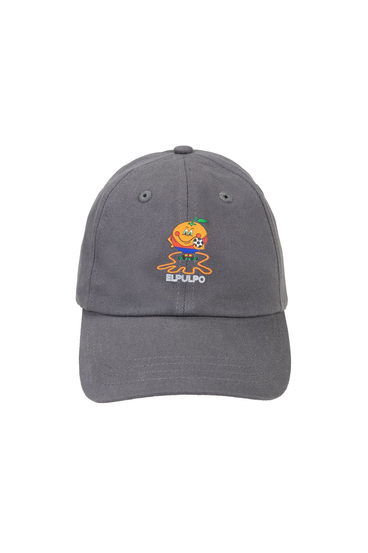 WASHED CHILDREN'S CAP WITH OCTOPUS AND ORANGE CHARCOAL PRINT