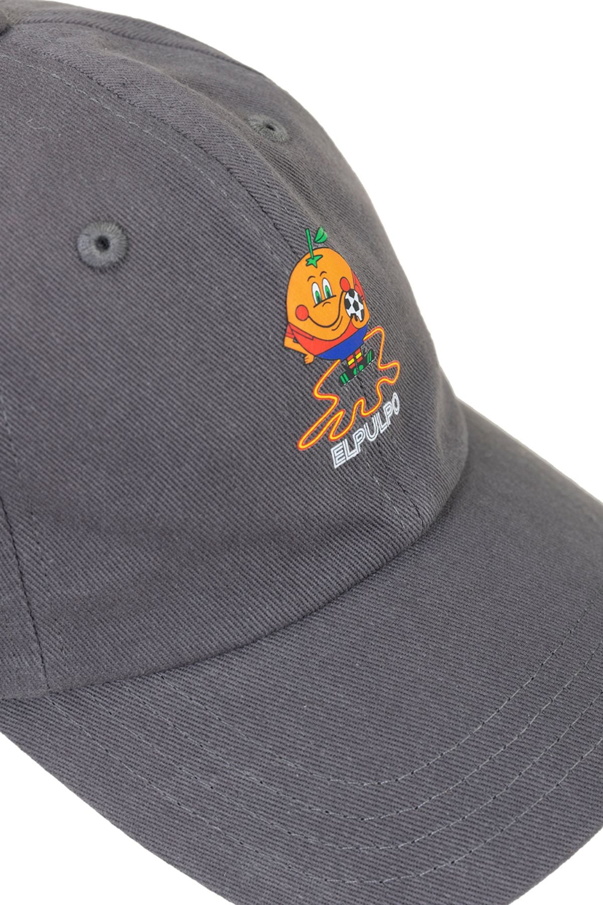 WASHED CHILDREN'S CAP WITH OCTOPUS AND ORANGE CHARCOAL PRINT