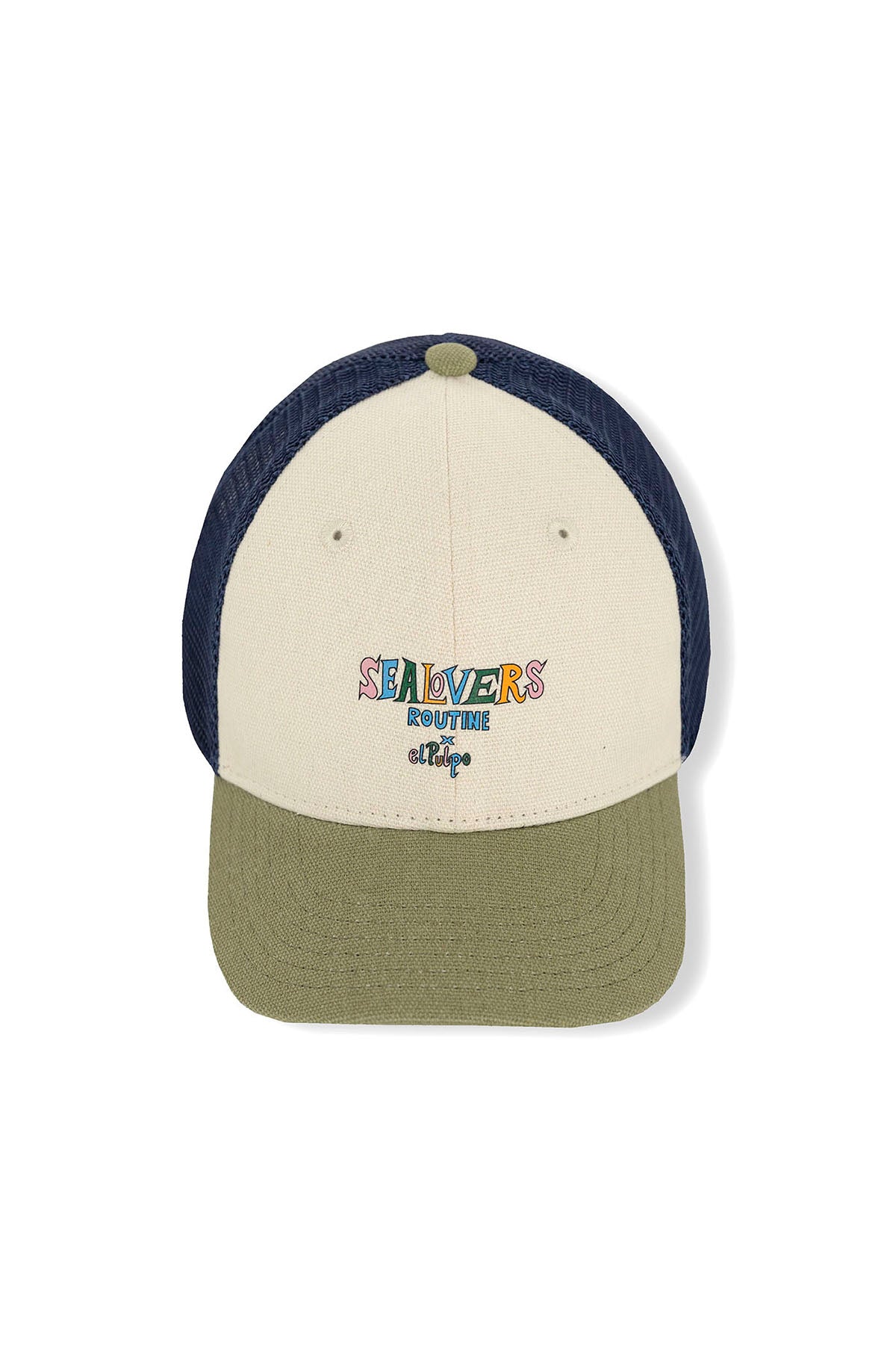 SEALOVERS ROUTINE OFF-WHITE CHILDREN'S CAP WITH DRAWN PRINT