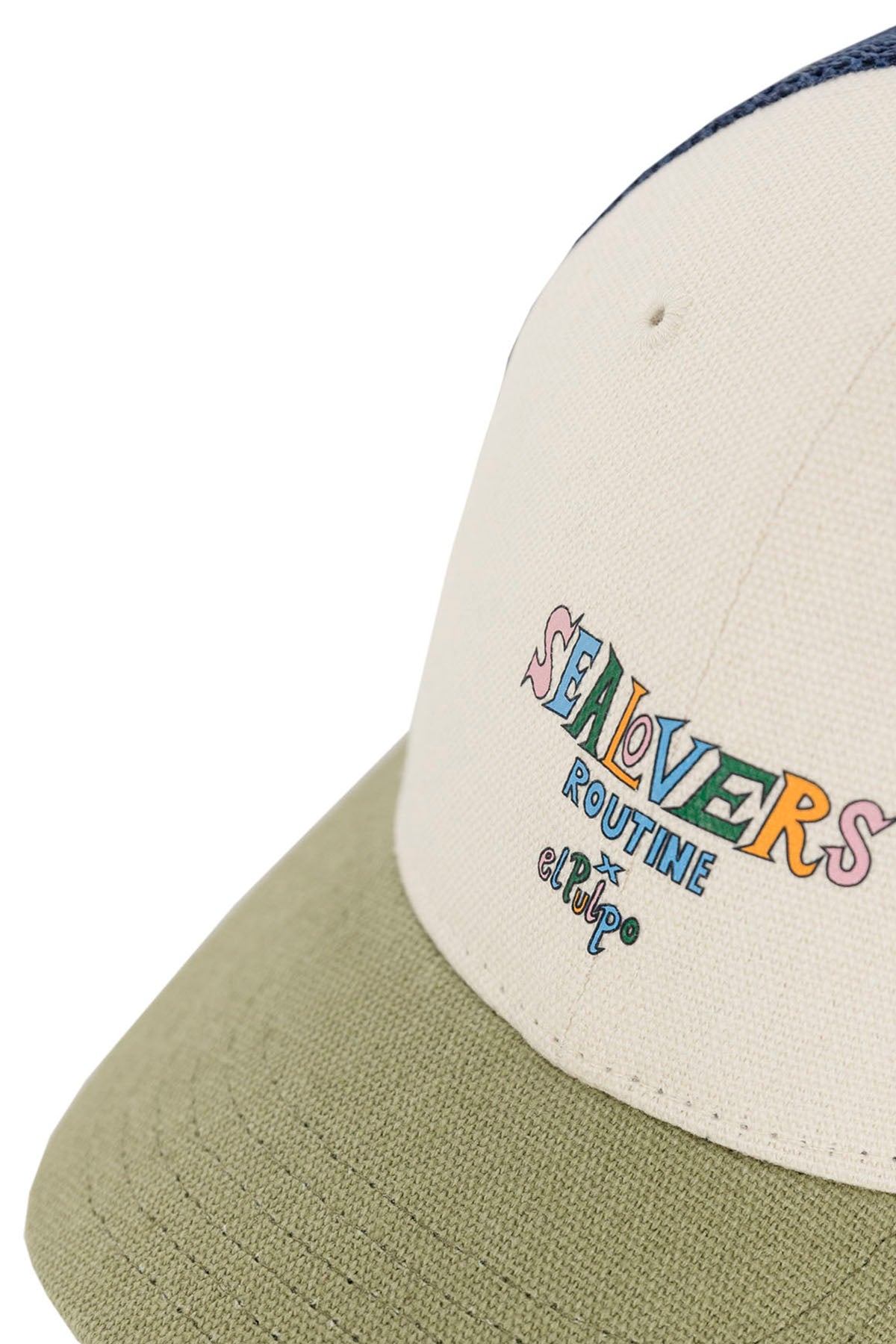SEALOVERS ROUTINE OFF-WHITE CHILDREN'S CAP WITH DRAWN PRINT